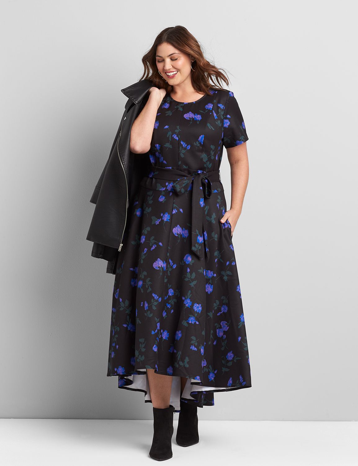 Printed Lena High-Low Midi Dress Product Image 1
