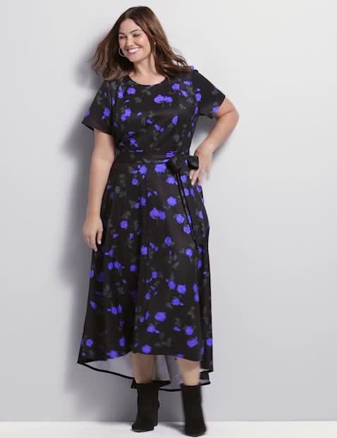 Printed Lena High-Low Midi Dress image number 0