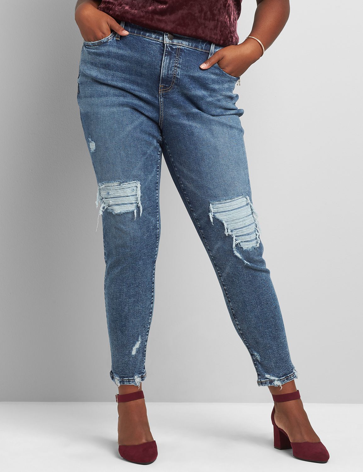 boyfriend jeans plus size outfits