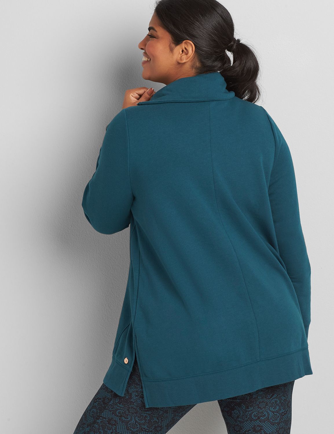 LongSleeve Split Neck French Terry Product Image 2