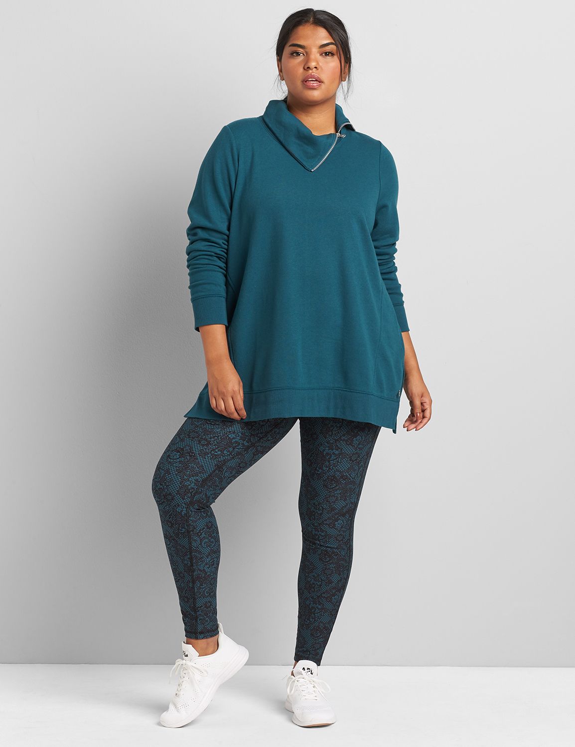 LongSleeve Split Neck French Terry Product Image 3