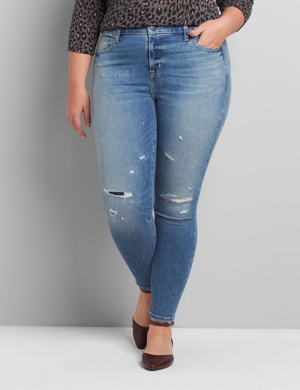 lane bryant distressed jeans