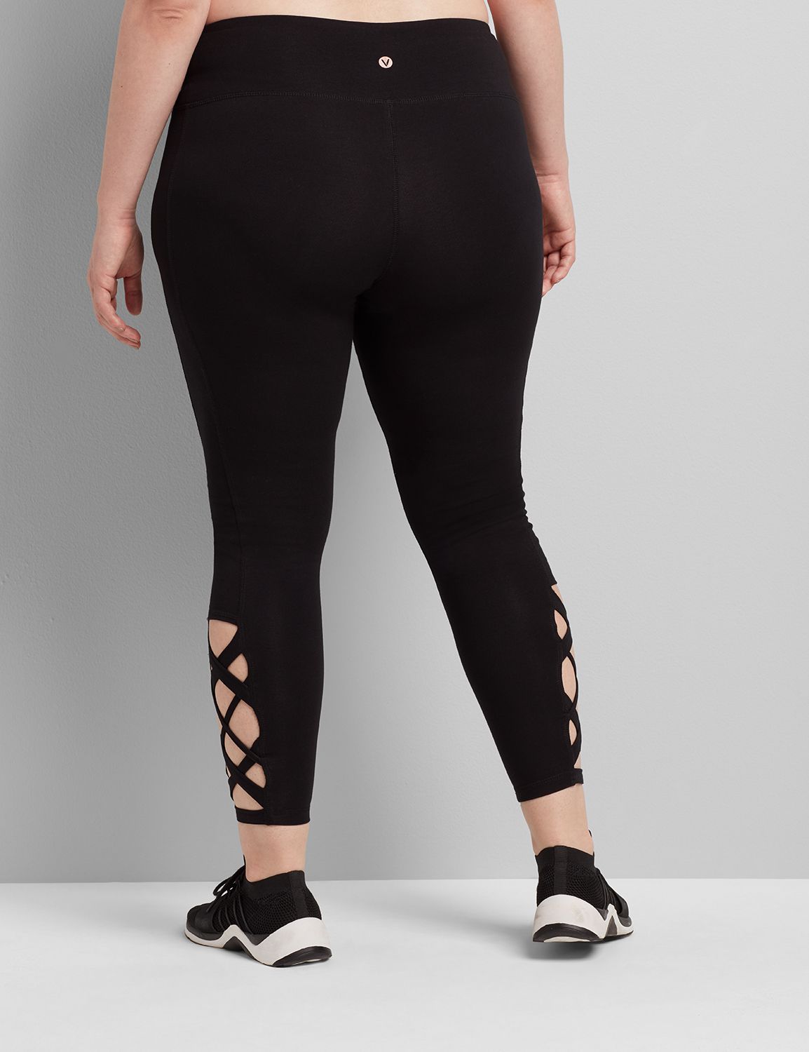 Criss Cross Hem 7/8 Legging F 1118207:Pitch Black LB 1000322:10/12 Product Image 2