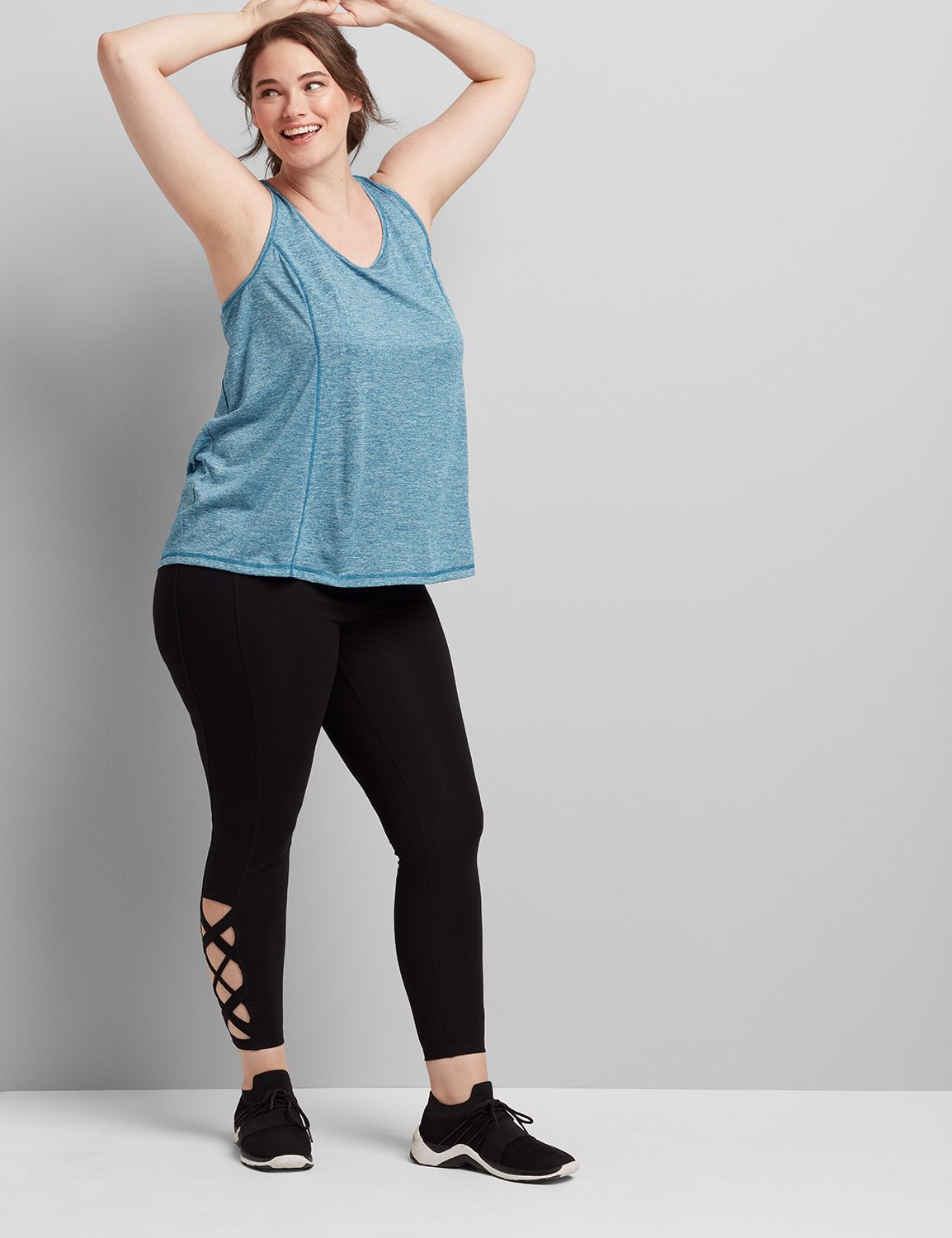 Criss Cross Hem 7/8 Legging F 1118207:Pitch Black LB 1000322:10/12 Product Image 3