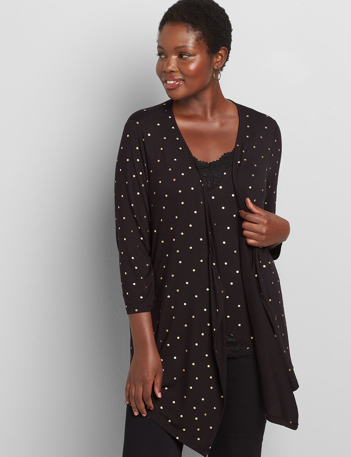 Lane Essentials Drape-Front Cardigan 