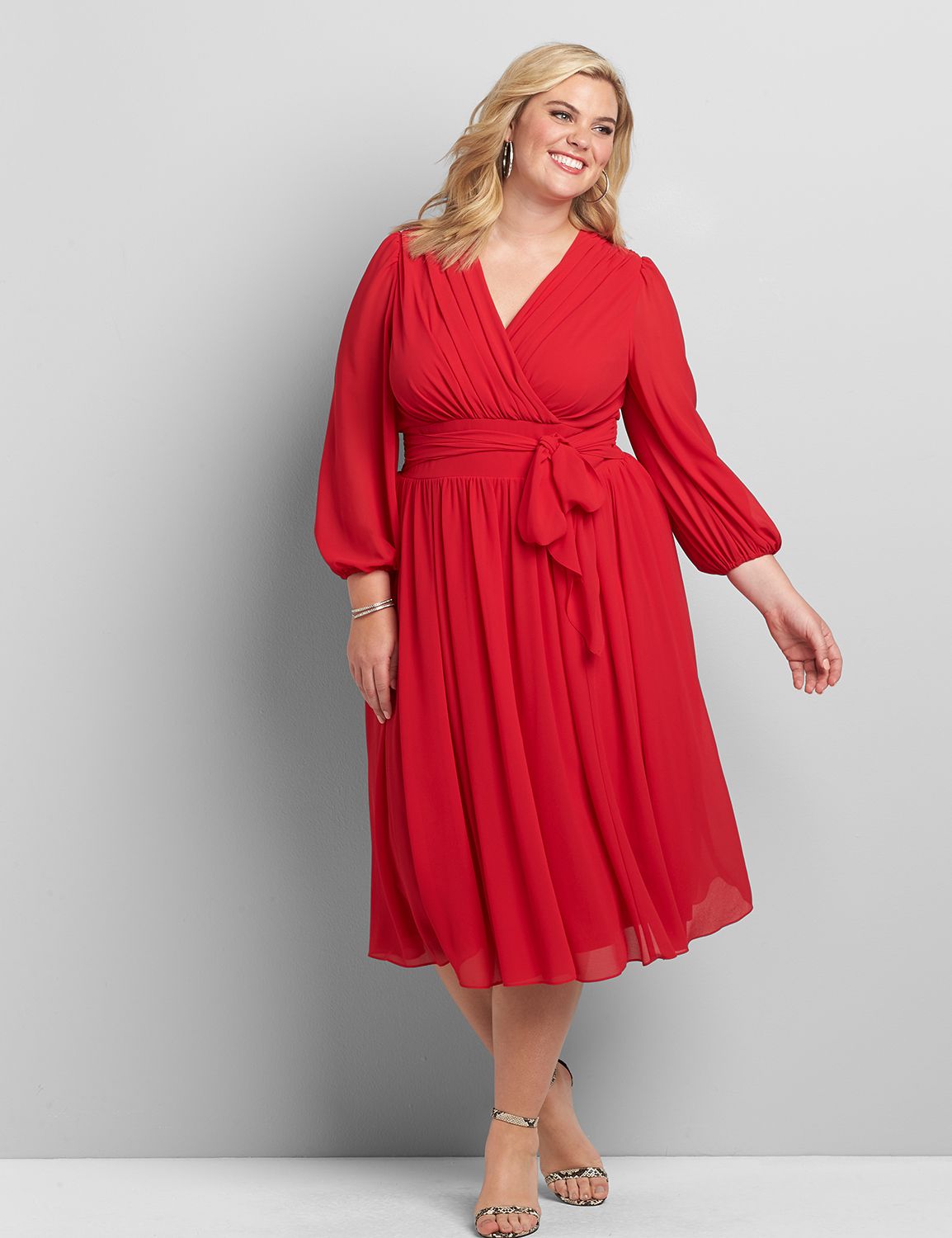 red dress for larger ladies