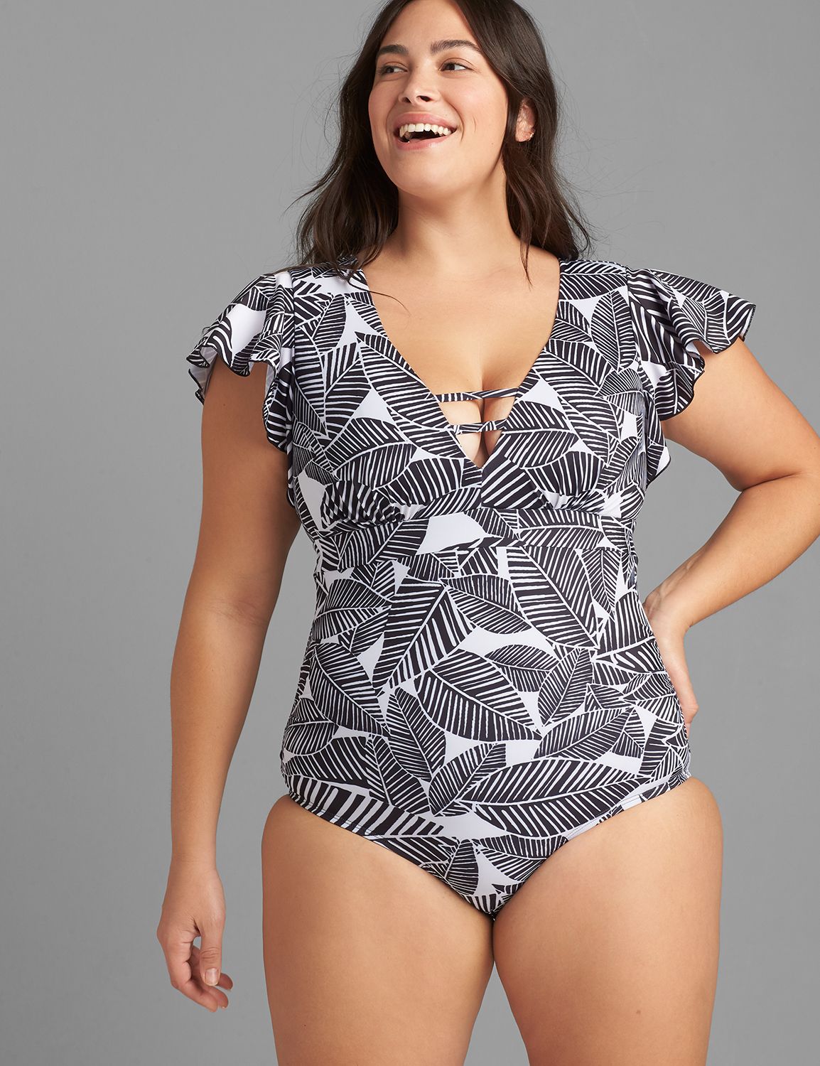 Flutter-Sleeve No-Wire Swim One Piece 