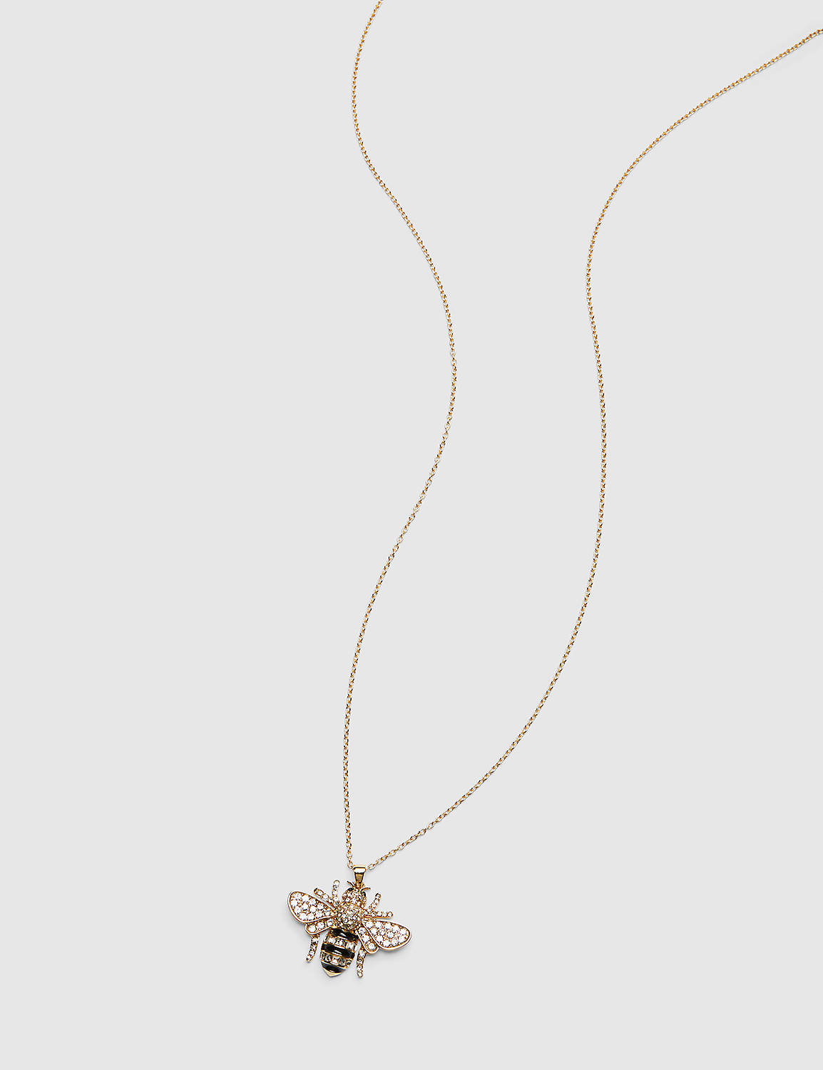 Bee Long Pendant Necklace:Gold Tone:ONESZ Product Image 1