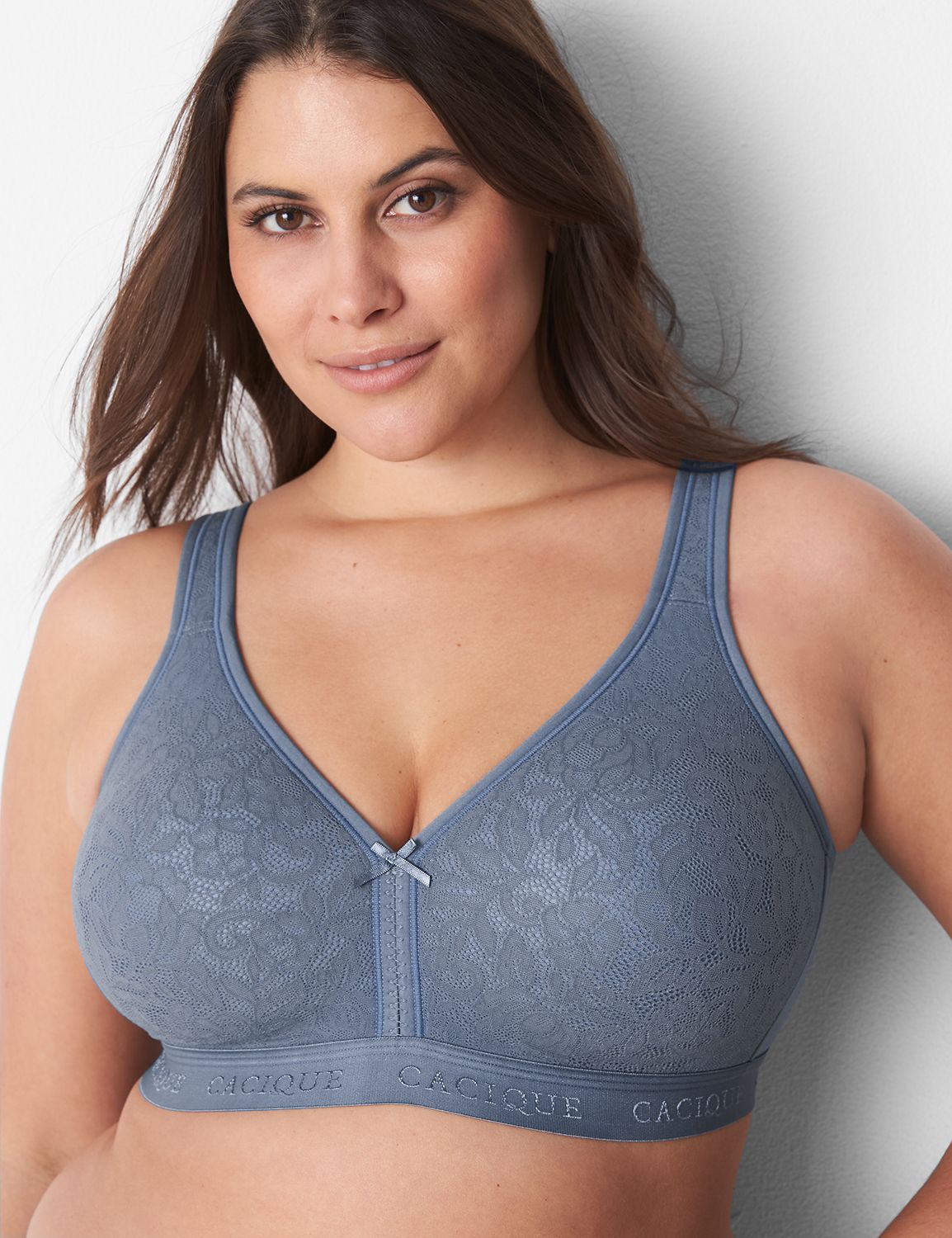 Cacique Lane Bryant Bra Cotton Blend Full Coverage with Lace Plus