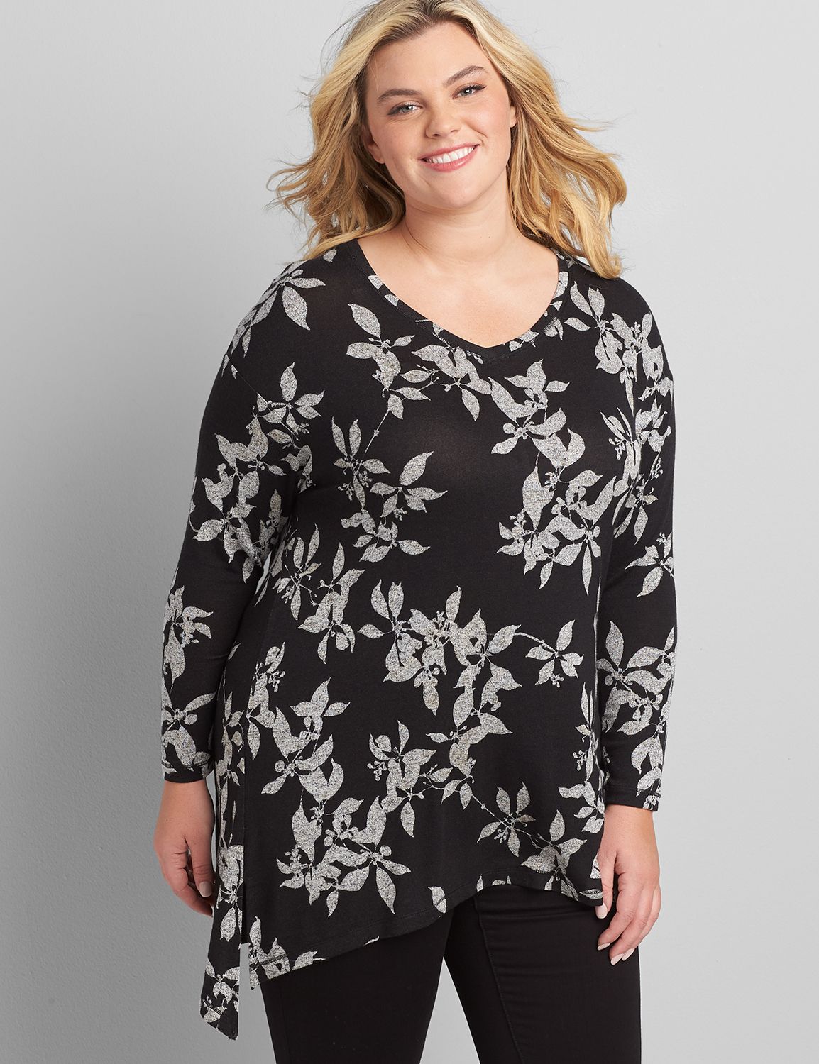 plus size black tunic top