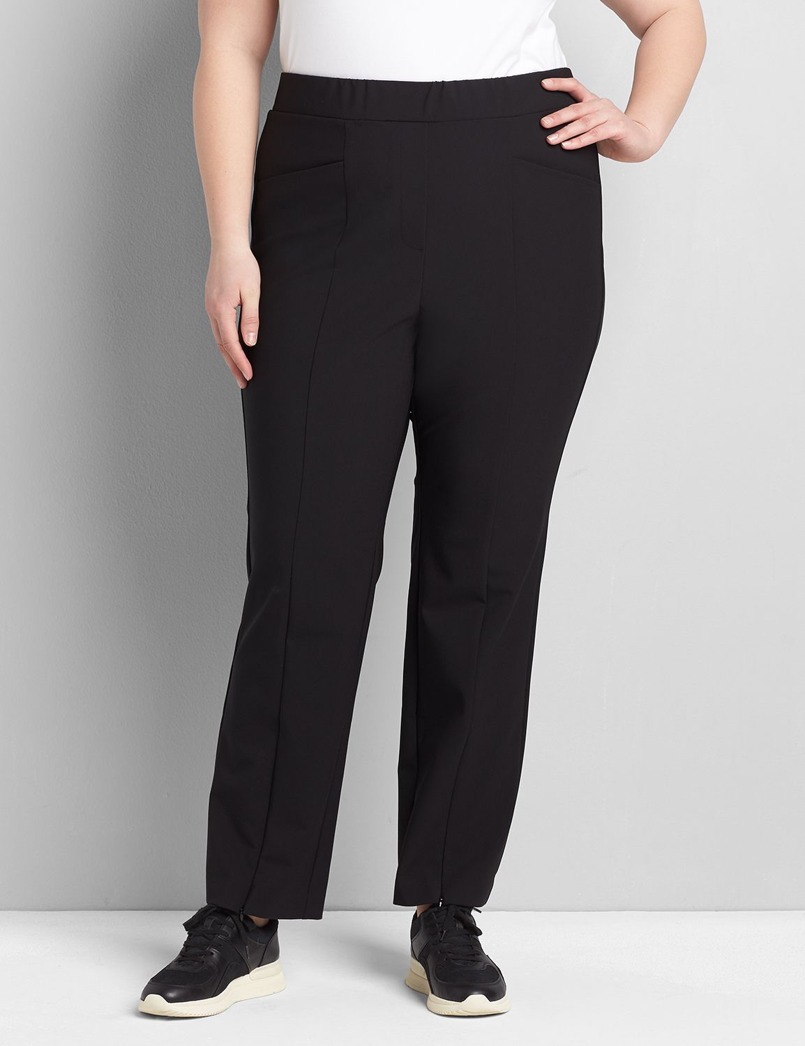On-The-Go Straight Pant With Zip-Front Hem | LaneBryant