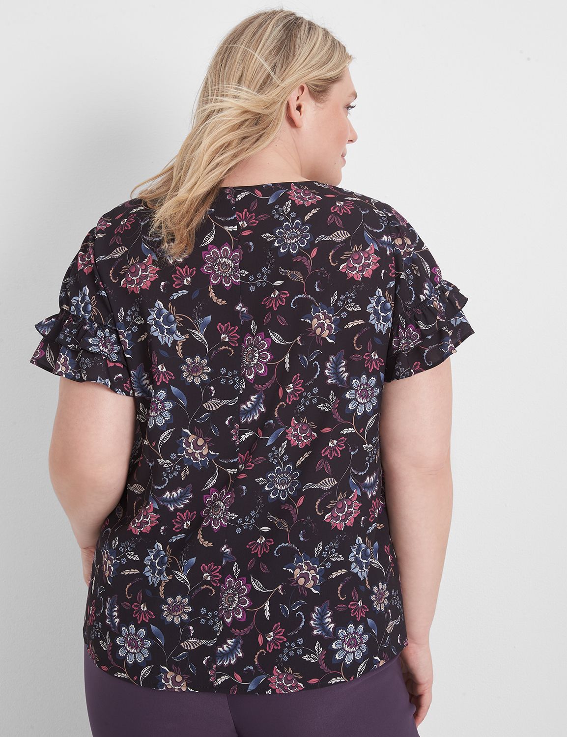 Scout Floral Tiered Flutter Sleeve V Neck Top main image 1
