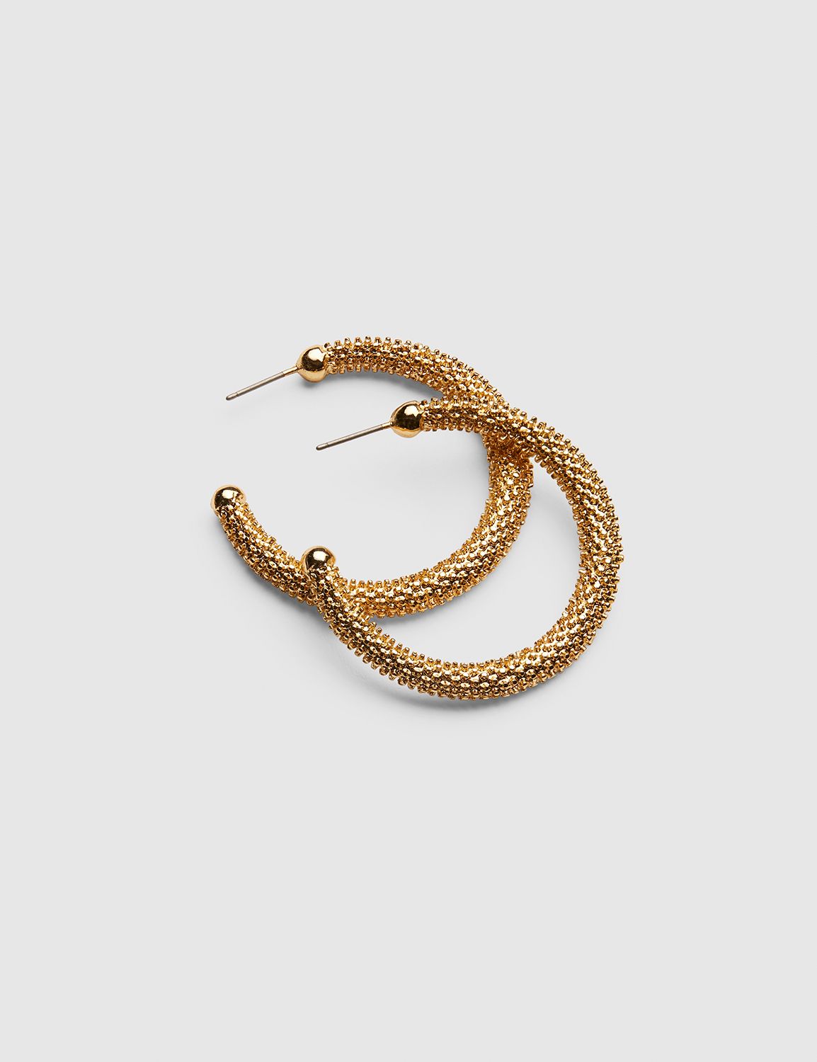 All Over Sparkle Hoop Earrings:Gold Tone:ONESZ Product Image 2