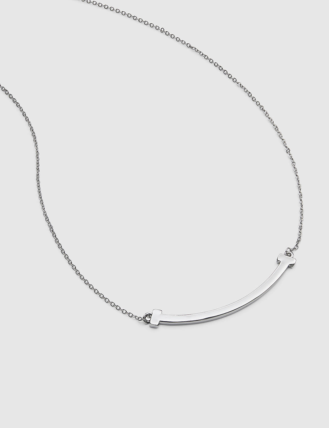 Metal Bar Short Station Necklace:Silver Tone:ONESZ Product Image 1