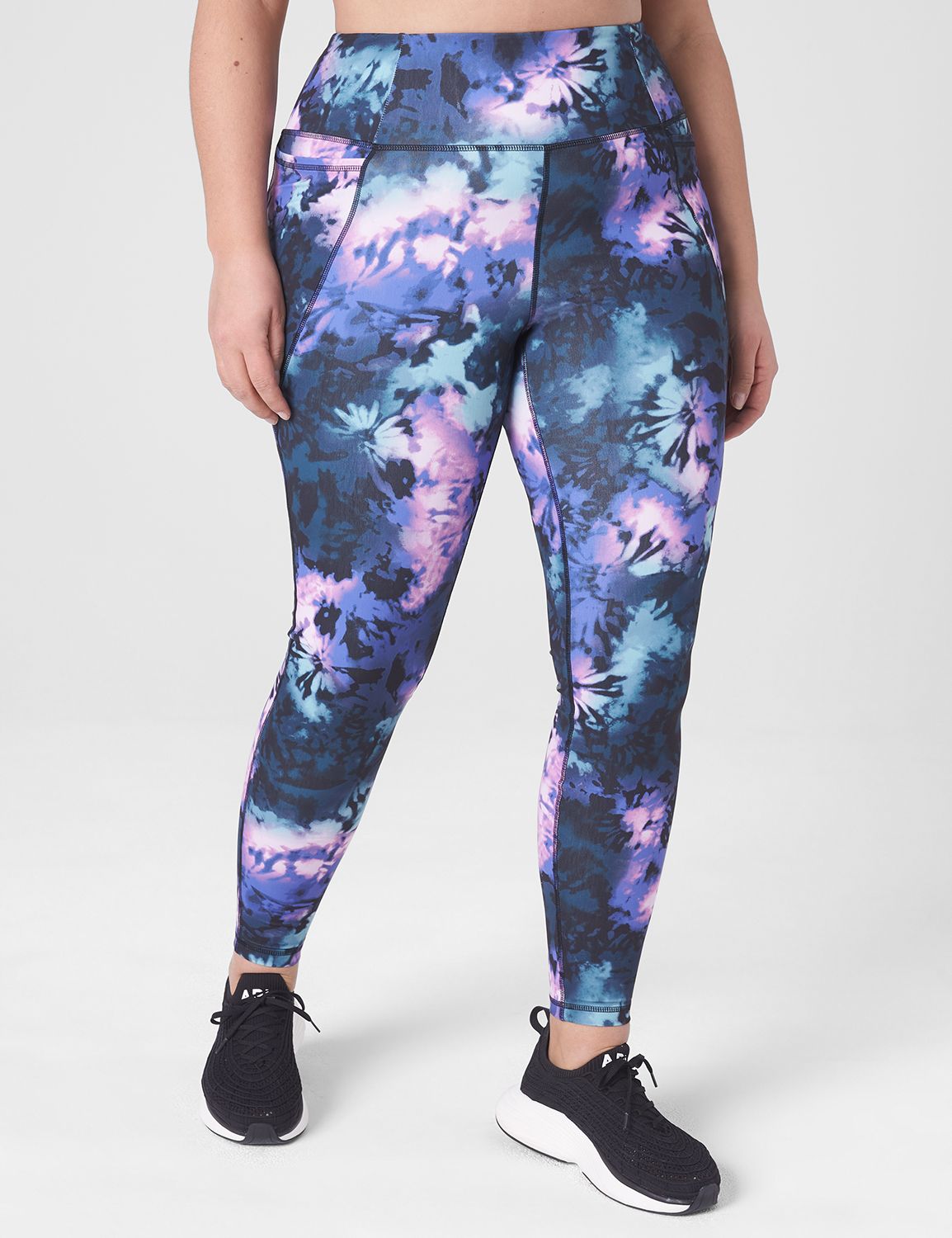 High-Waisted PowerSoft 7/8 Mixed-Fabric Leggings