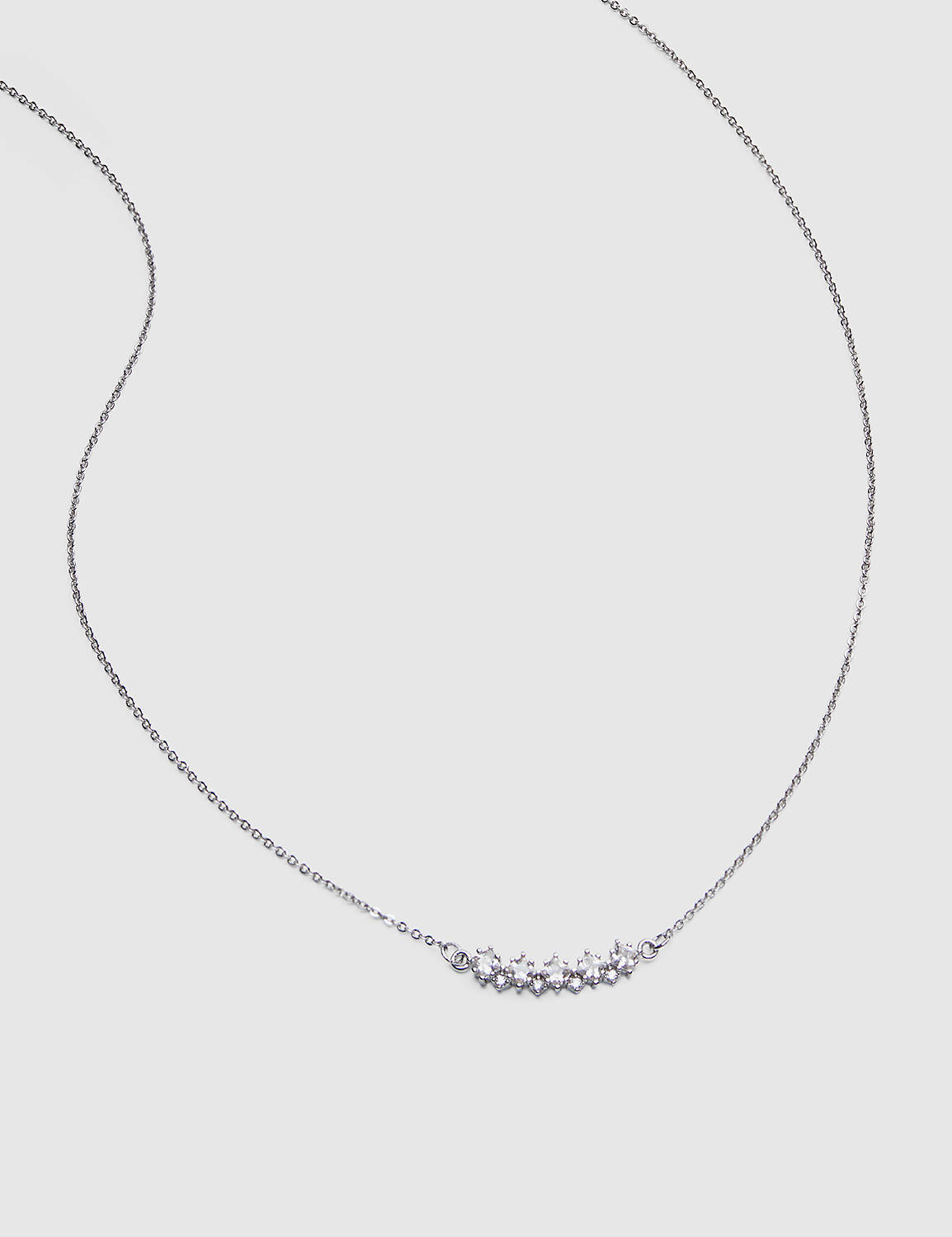 Sparkle Bar Short Station Necklace:Silver:ONESZ Product Image 1