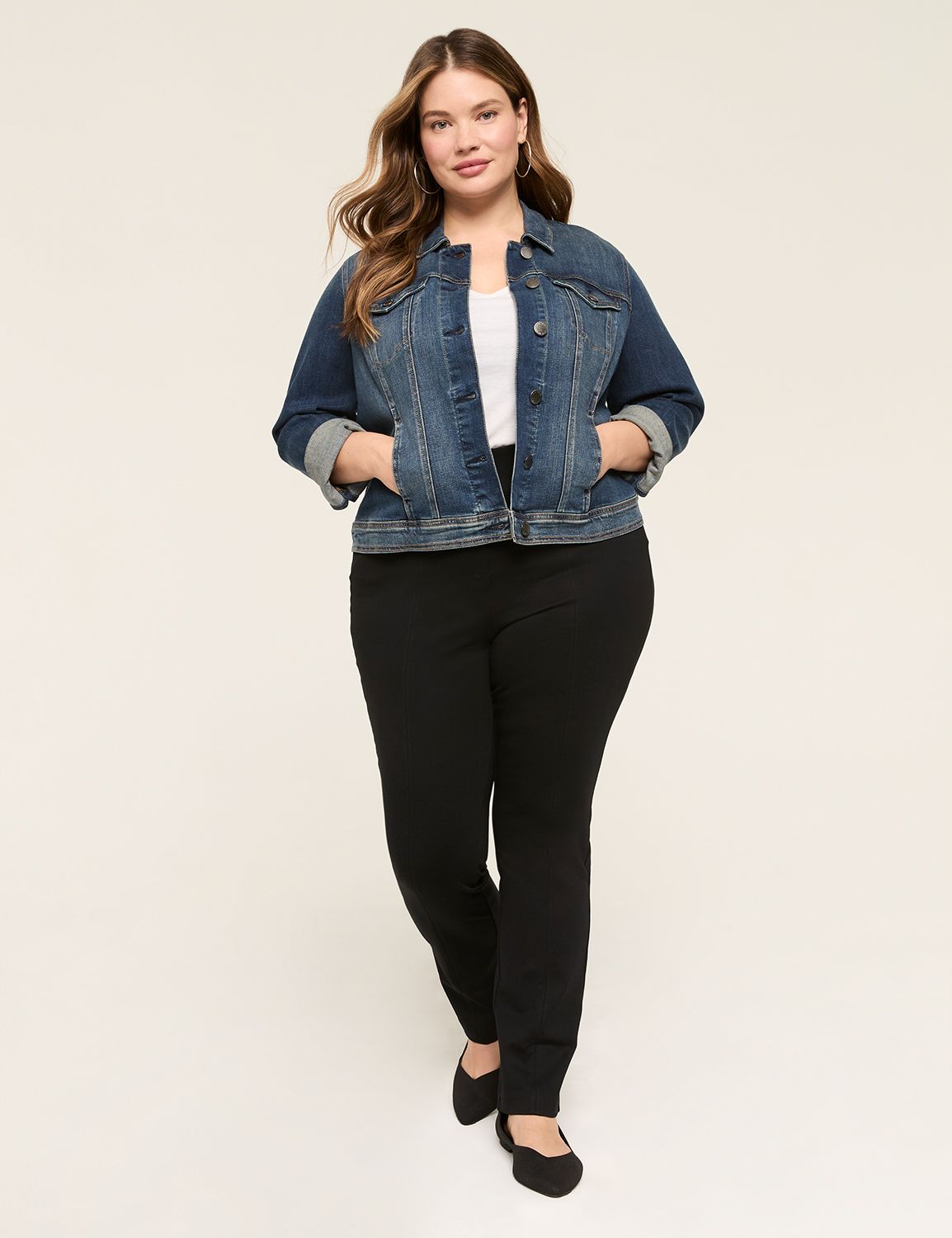 Pull-On Ponte Straight YR BLACK 113 Product Image 3