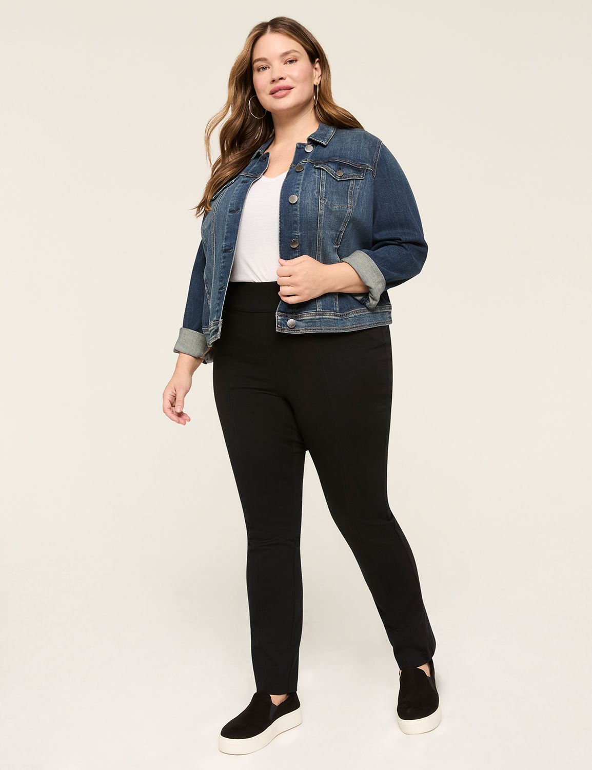 Pull-On Ponte Straight YR BLACK 113 Product Image 5