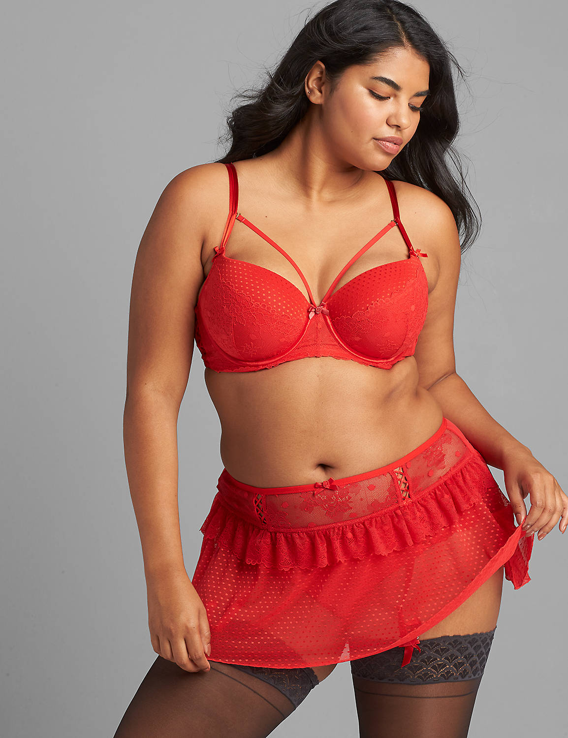Spot Lace Hip Slip 1115374:PANTONE Racing Red:14/16 Product Image 1