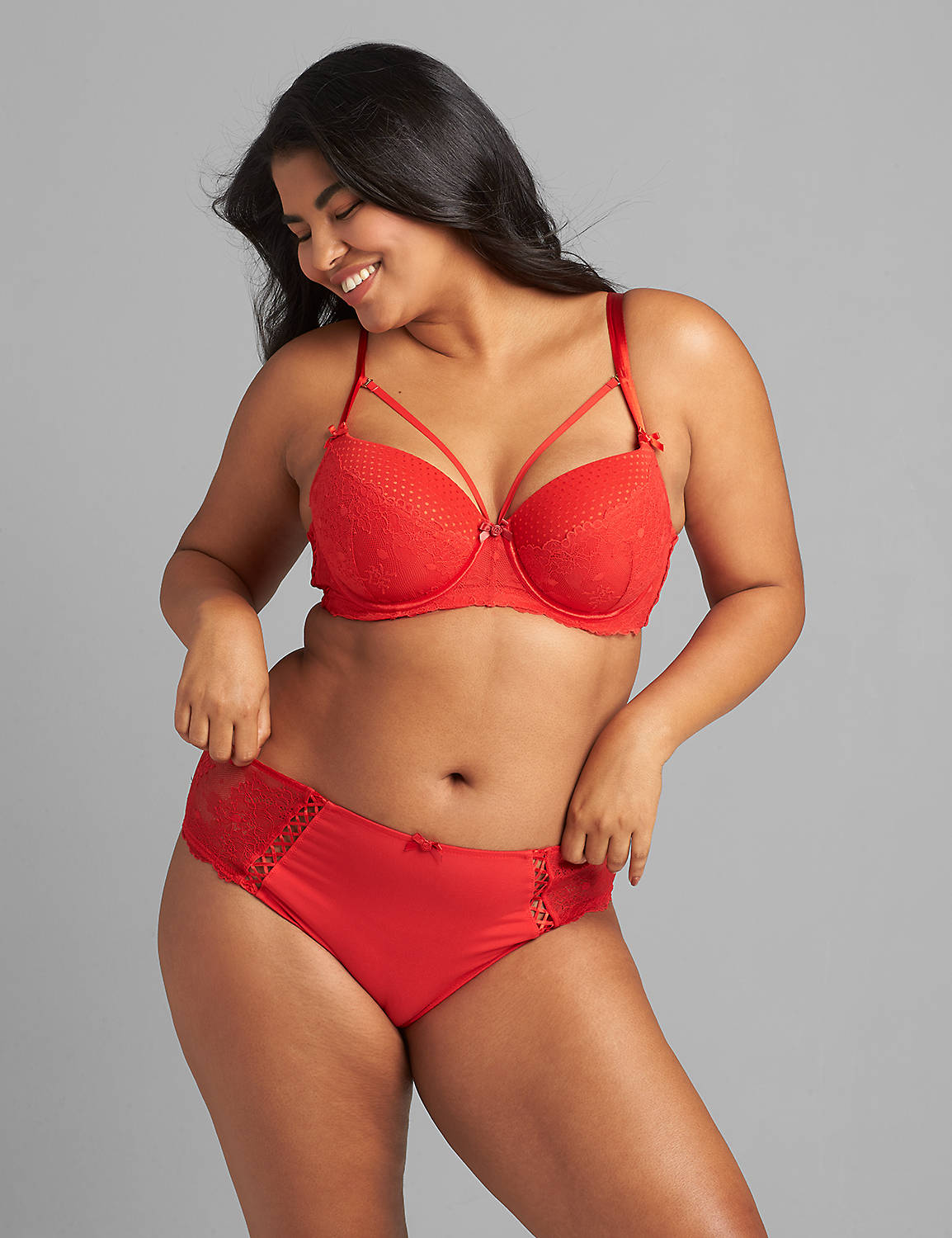 Spot Mesh Lace Boost Balc 1116634:PANTONE Racing Red:40DDD Product Image 1