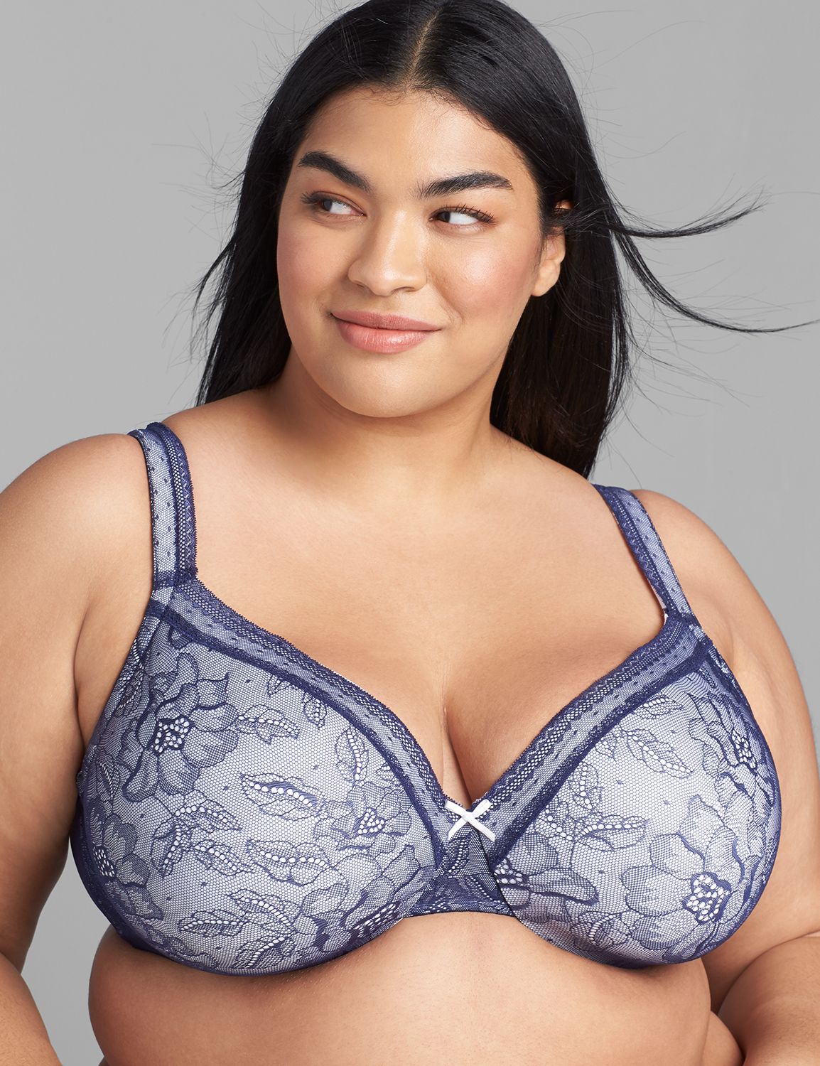 CACIQUE Lightly Lined Full Coverage Bra 44F Underwire Plus Size 1049534  Lace Dot