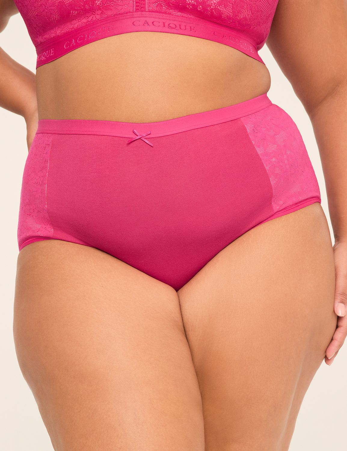 Cotton Full Brief Panty With Lace Trim