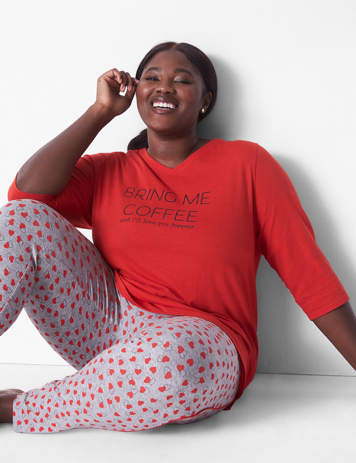 Comfy Cotton Tee Legging PJ Set LaneBryant