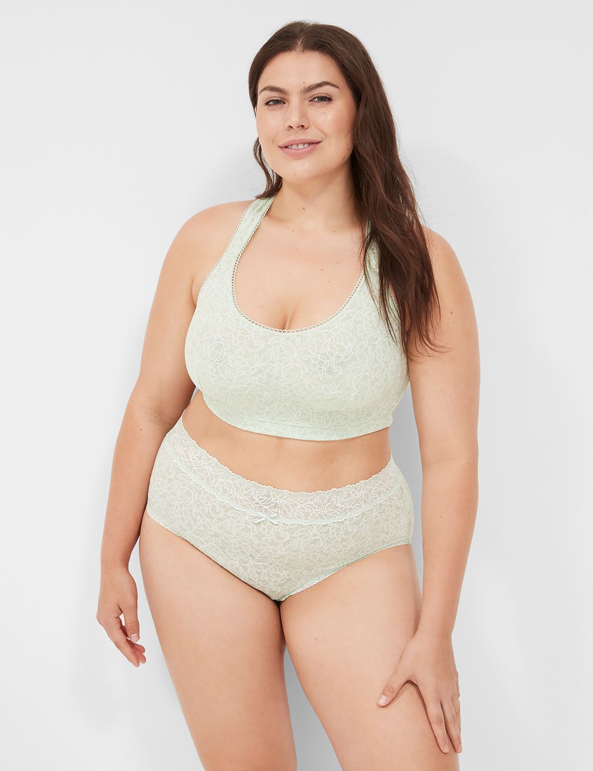 Cross-Dyed Stretch Lace Bralette wi Product Image 1