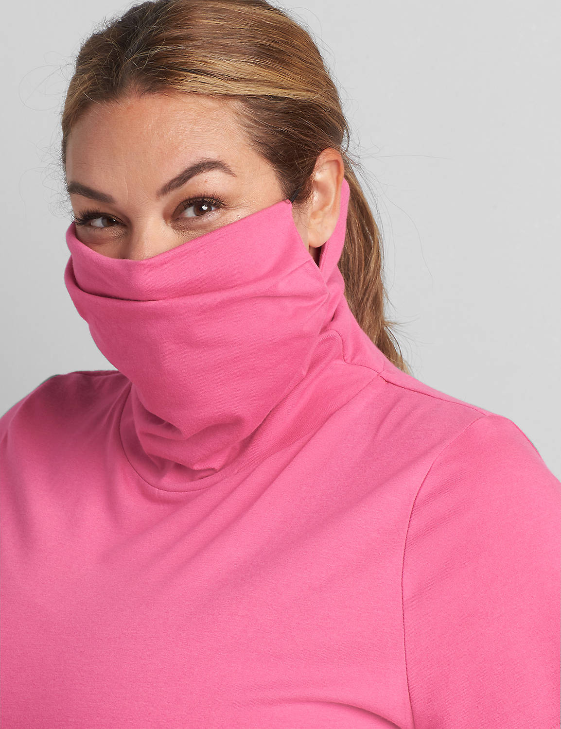 Short Sleeve Cowl Mask Top S 1119372:Bold Pink 62-0005-15:26/28 Product Image 4
