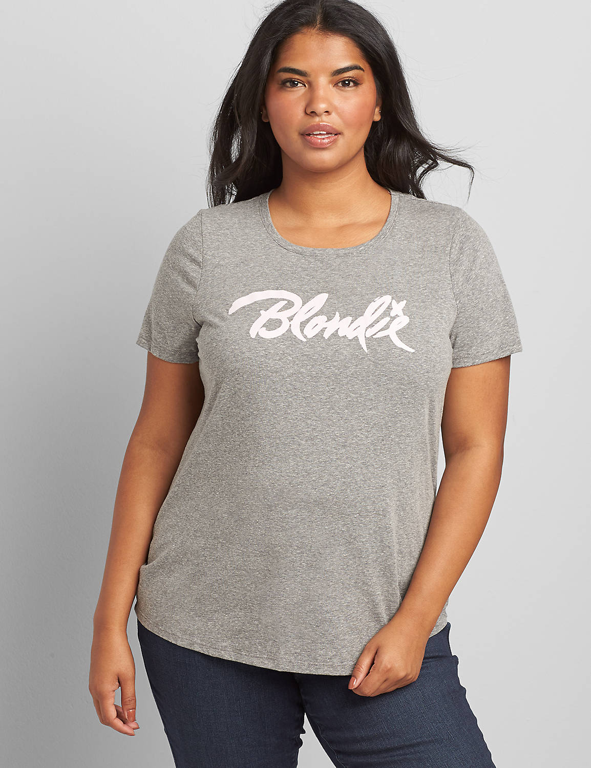 Short Sleeve Crew Neck Tee Graphic: Blondie 1118221:Charcoal Grey Heather:26/28 Product Image 1