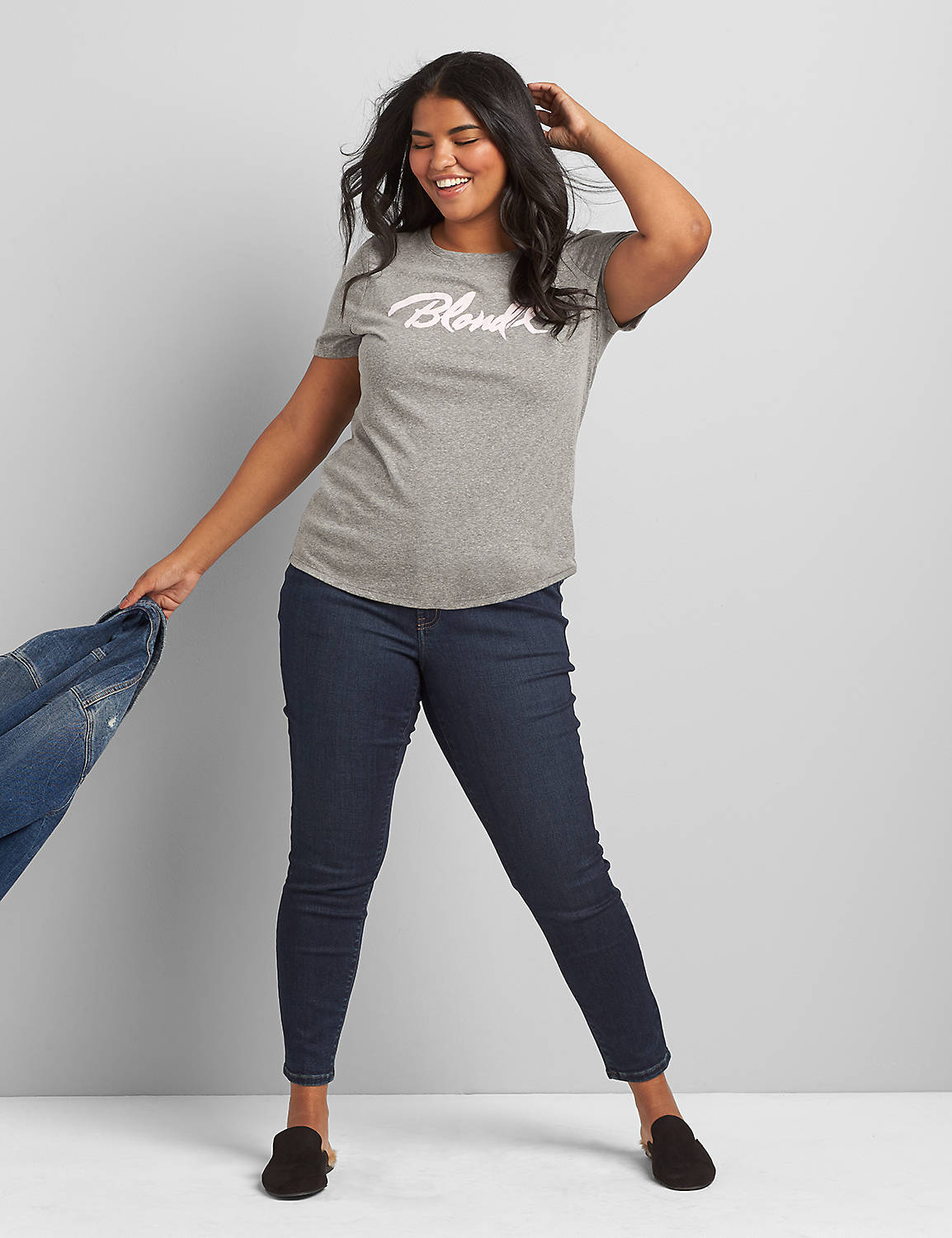 Short Sleeve Crew Neck Tee Graphic: Blondie 1118221:Charcoal Grey Heather:26/28 Product Image 3
