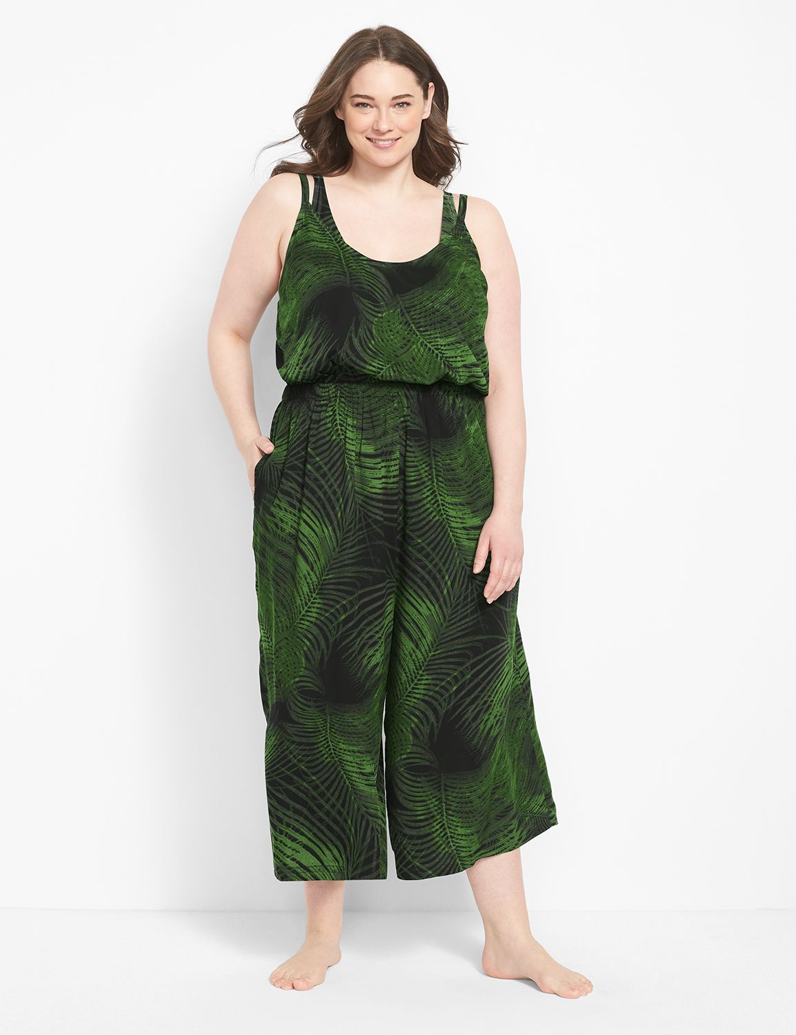 Printed Cover Up Jumpsuit LaneBryant