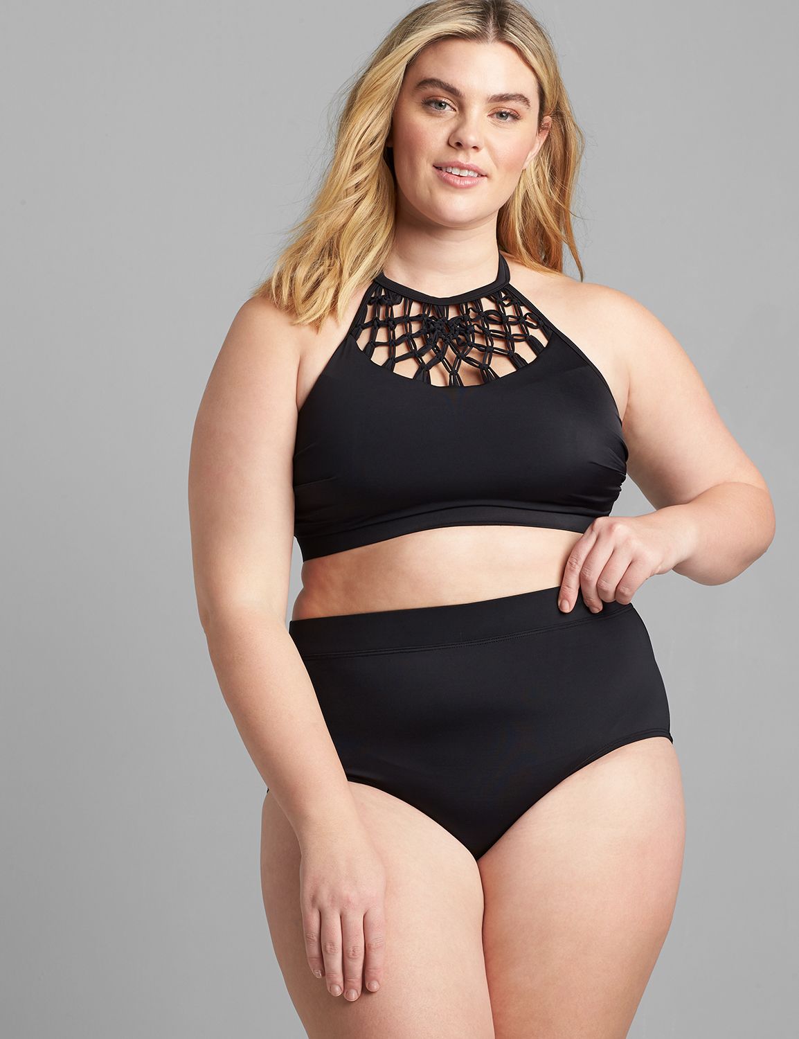 white plus size swim top