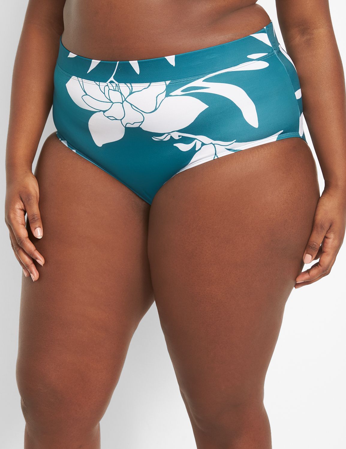 Cacique Swim Super High Rise Swim Bottom Full Coverage Blue