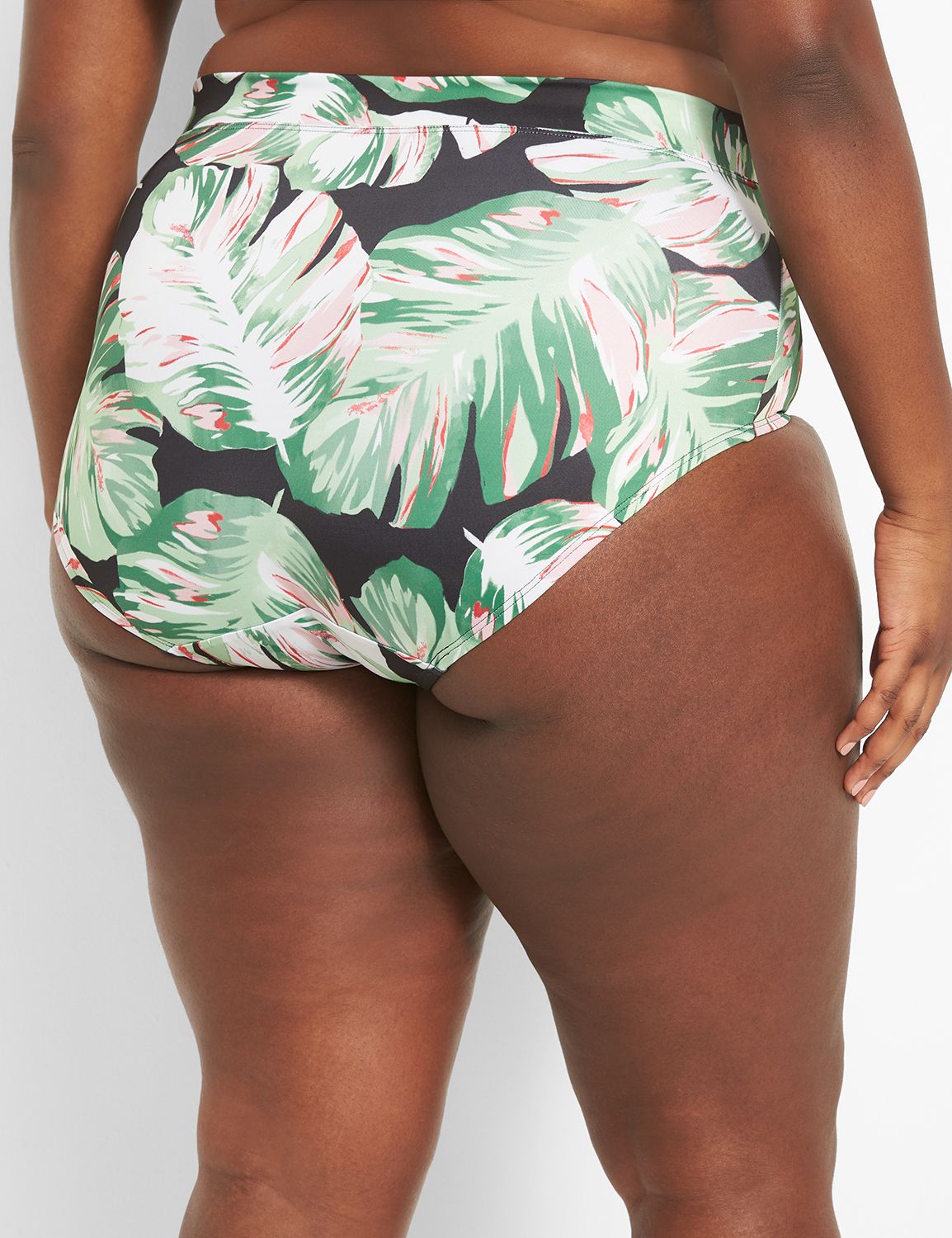 Lane Bryant Mid-Waist Swim Brief Aruba Palm