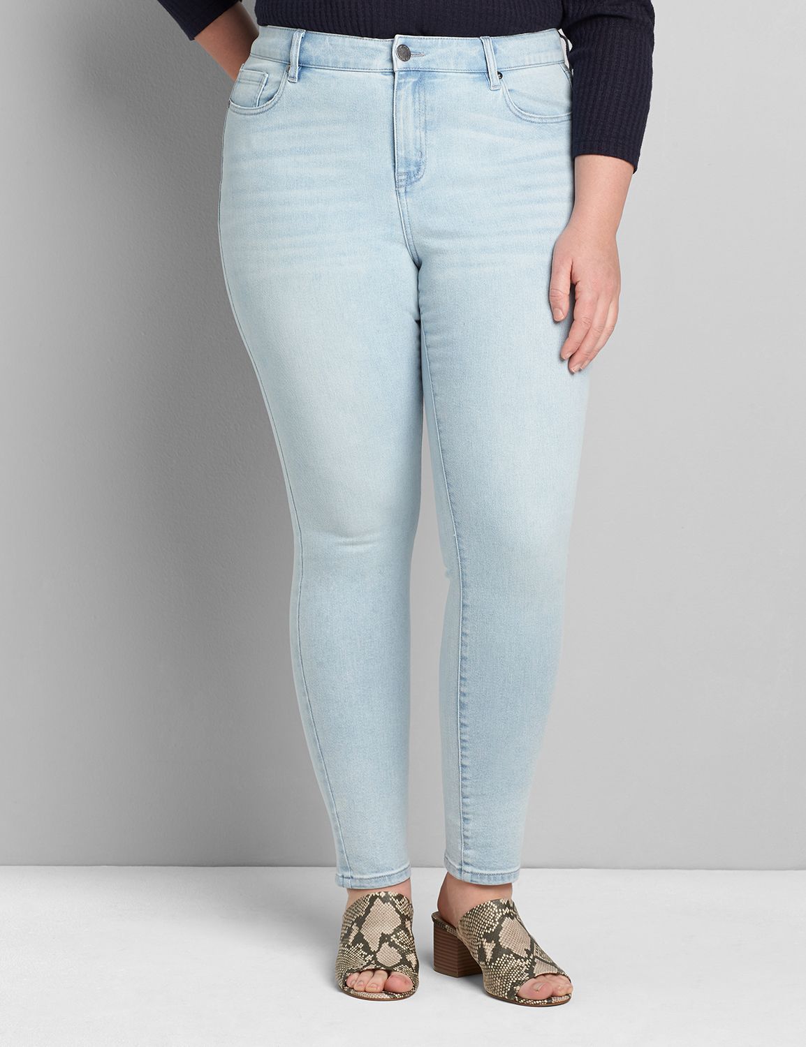 SIGNATURE FIT HIGH RISE SKINNY JEAN -ICE BLUE LIGHT WASH 1118403:Light Denim:14 Product Image 1