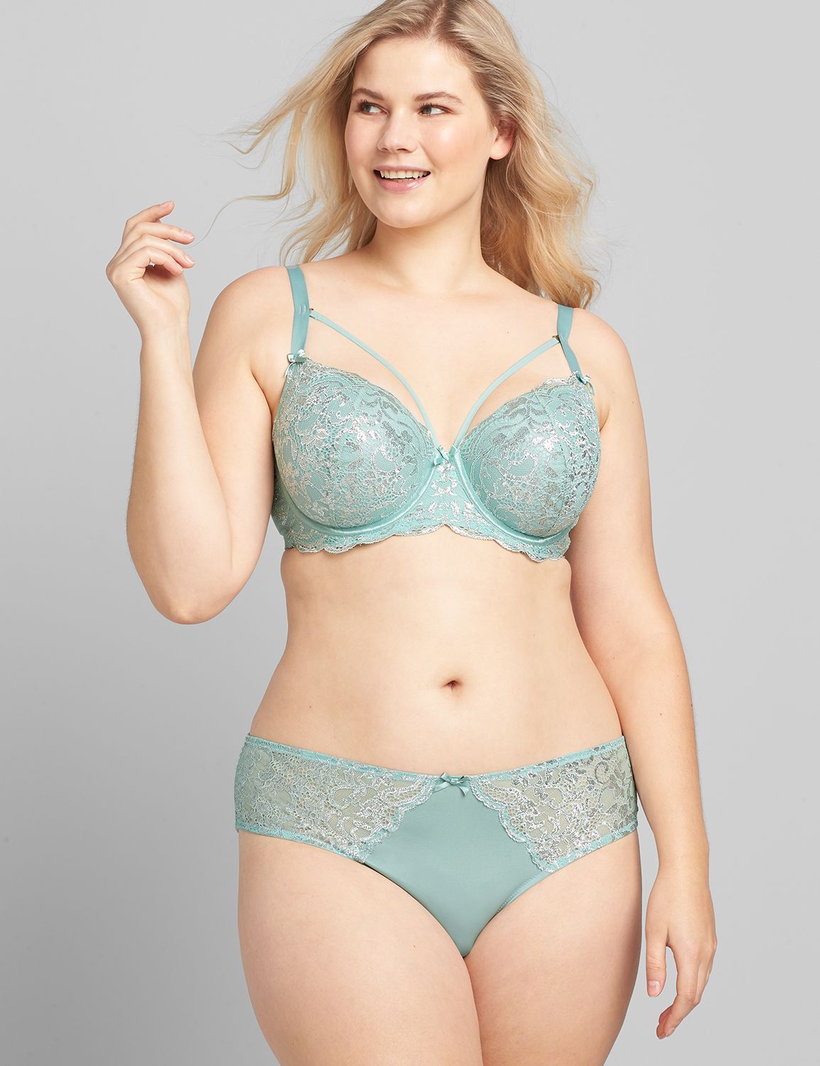 Metallic Lace Boost Balconette Bra