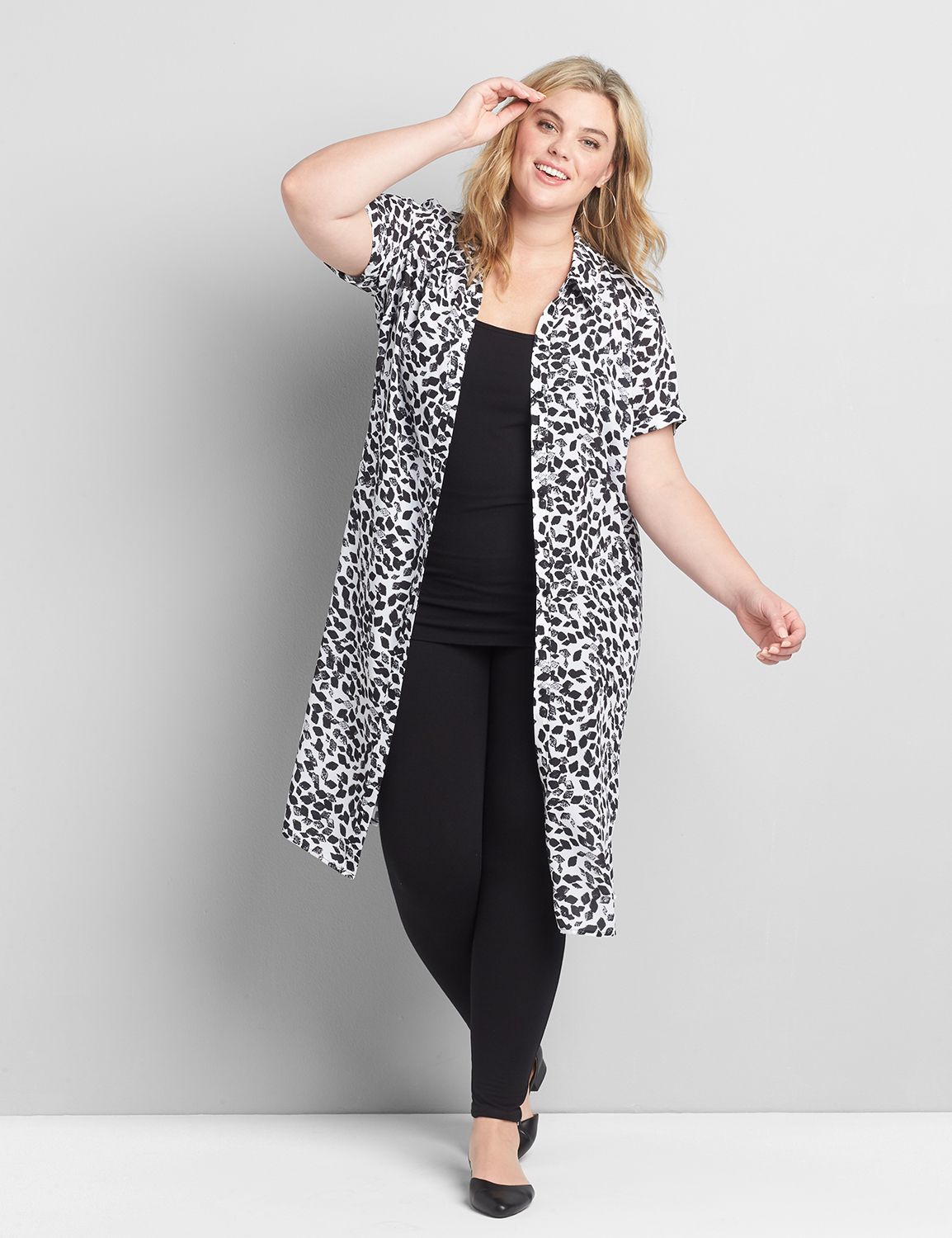 Button-Front Shirt Maxi Overpiece Product Image 1
