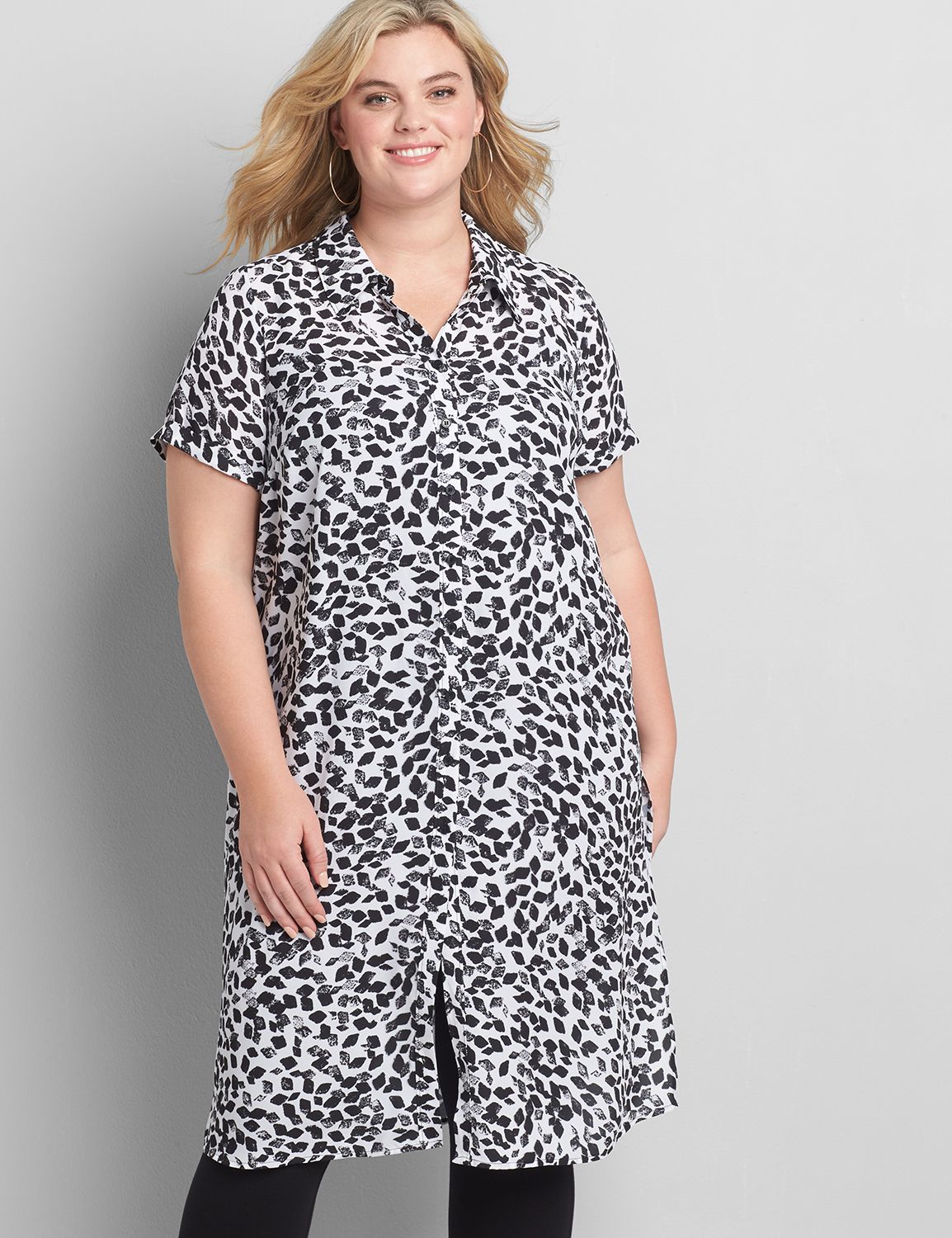 Button-Front Shirt Maxi Overpiece Product Image 3