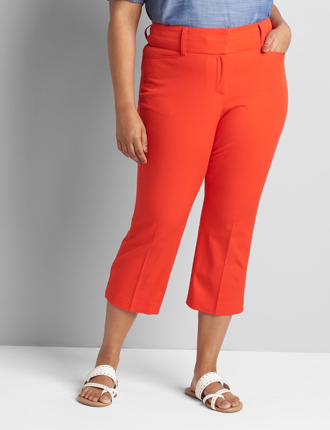 Women's Orange Cropped Pants