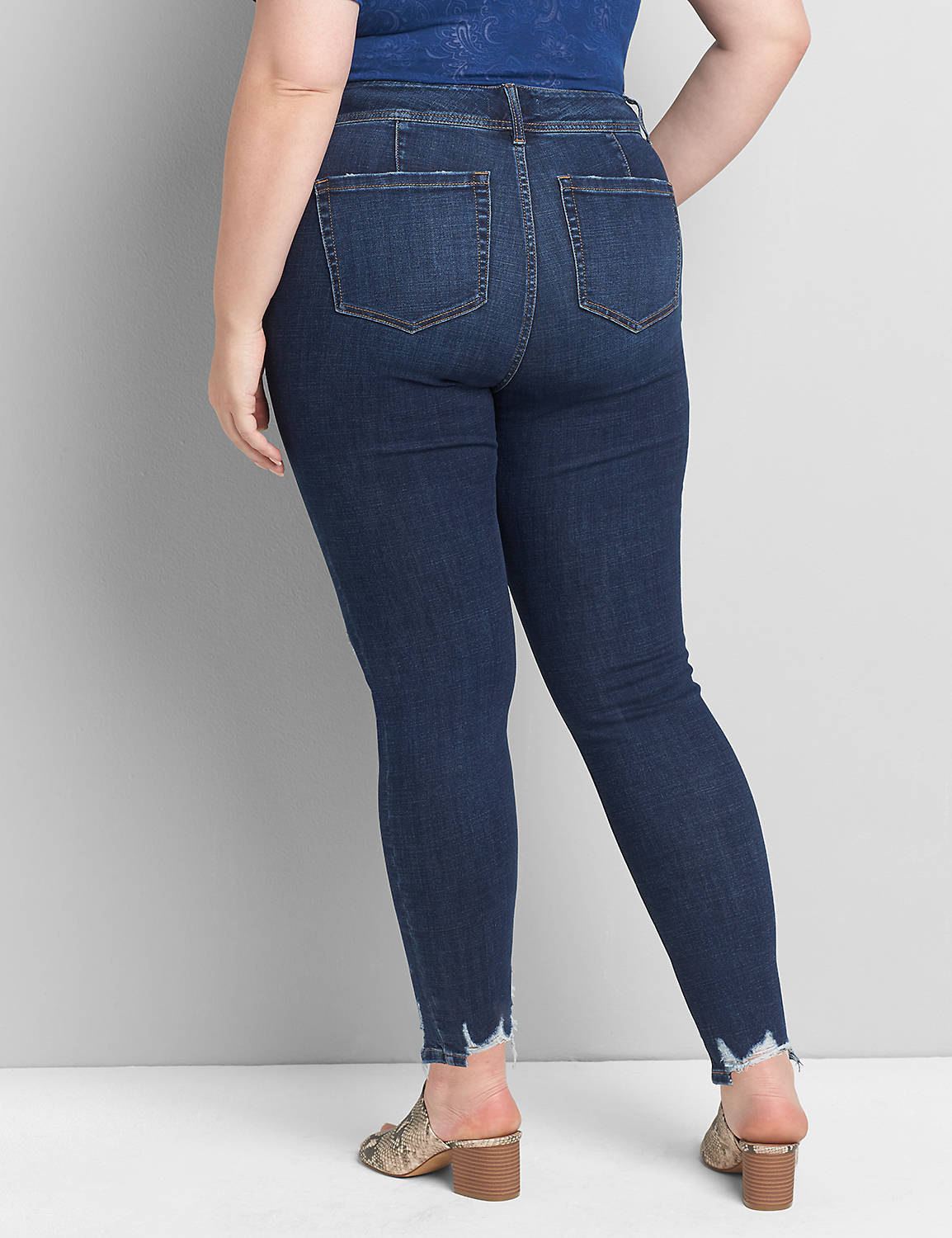 Signature Fit High-Rise 1-Button Jegging - Dark Wash Product Image 2