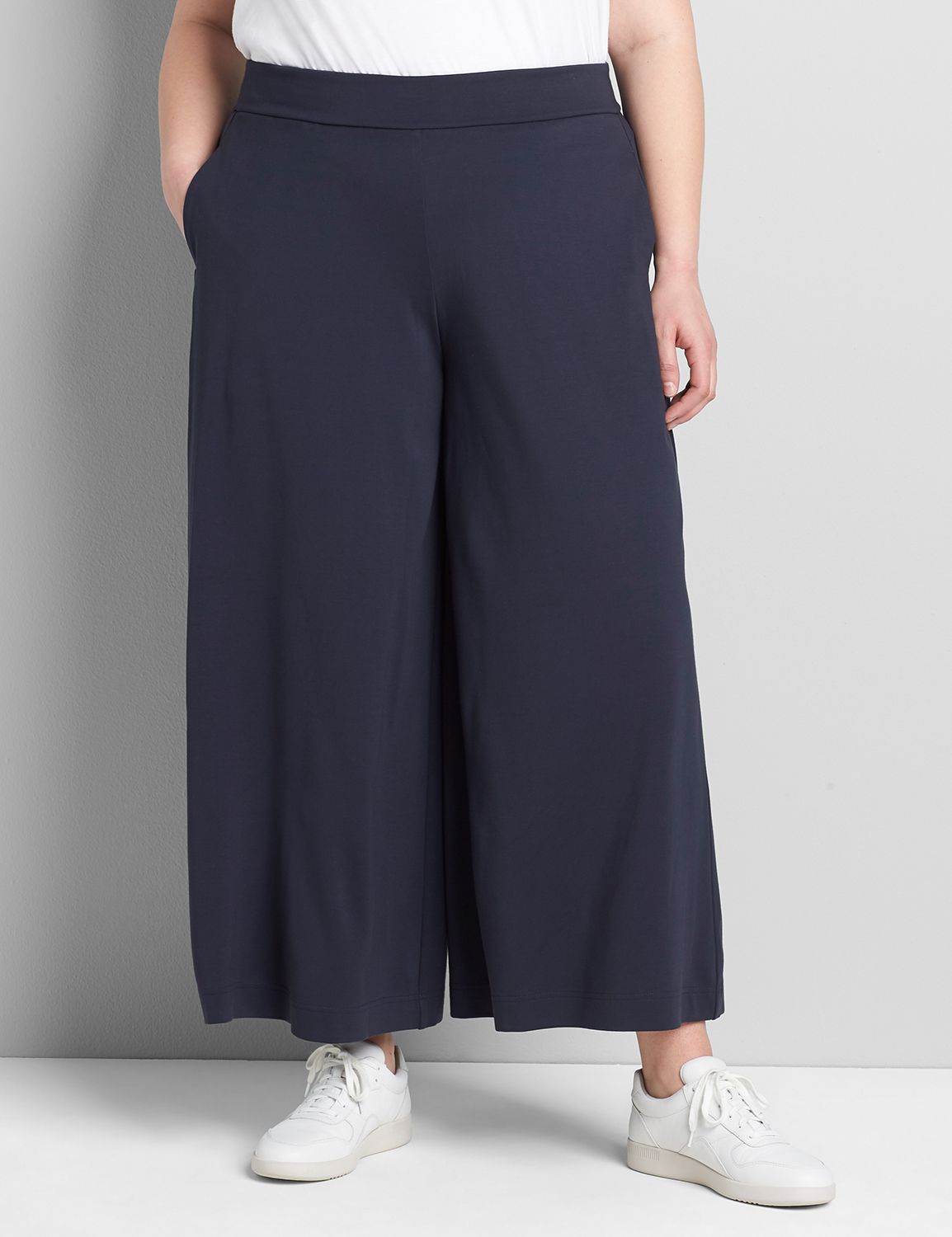 Pull-On Wide Leg Pant - Ponte Product Image 1
