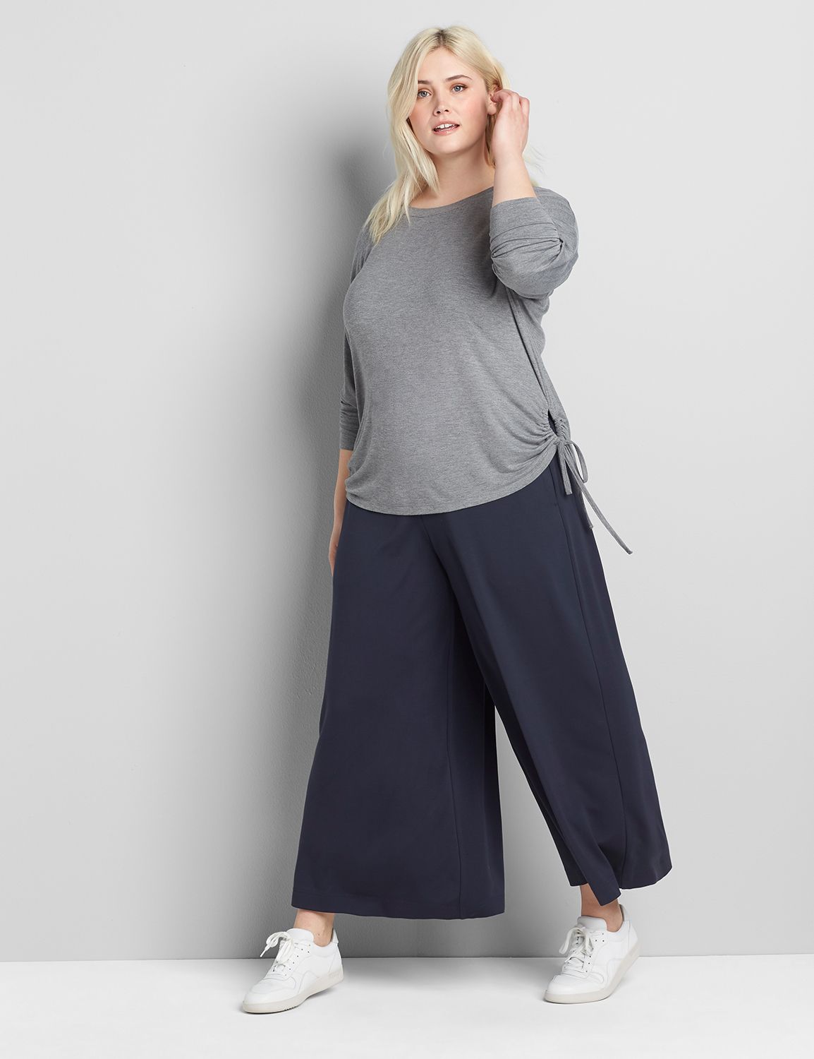Pull-On Wide Leg Pant - Ponte Product Image 3