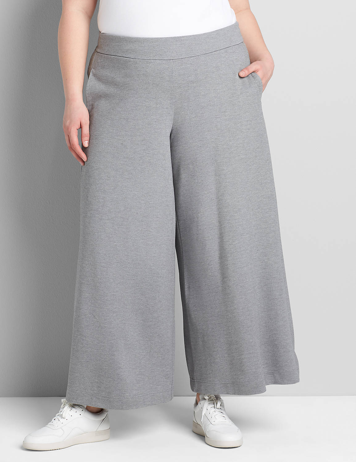 Pull-On Wide Leg Pant - Ponte Product Image 1