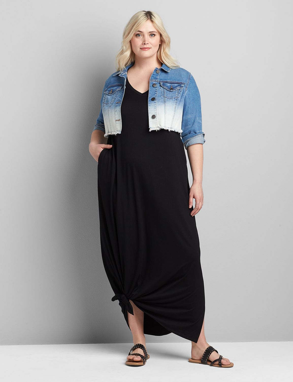 Plus Size Maxi Dress With Jean Jacket On 34th Trendy Plus Size