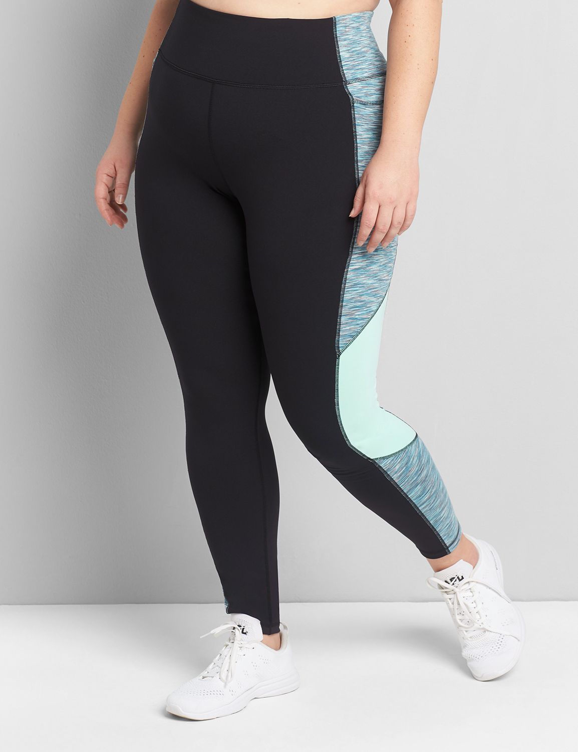 Power Color Block Wicking 7/8 Legging S 1118314:PANTONE Beach Glass:18/20 Product Image 1