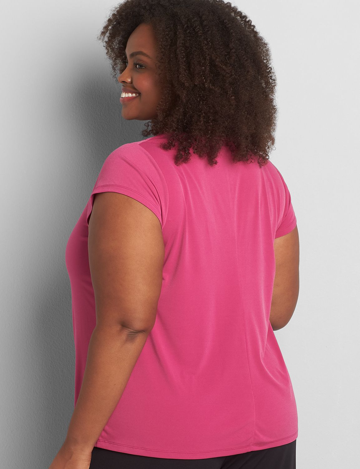 Cap Sleeve Cowl Neck Top 1118305:PANTONE Festival Fuchsia:18/20 Product Image 2