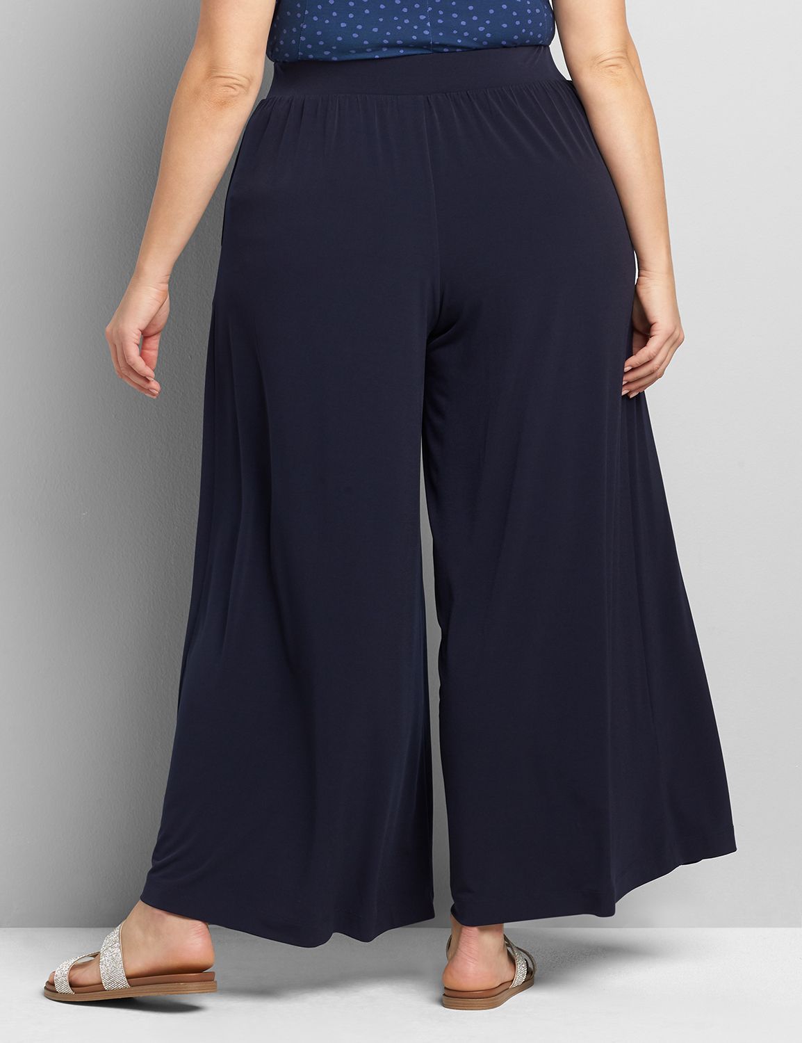 Matte Jersey Wide Leg 1119792:PANTONE Night Sky:18/20 Product Image 2