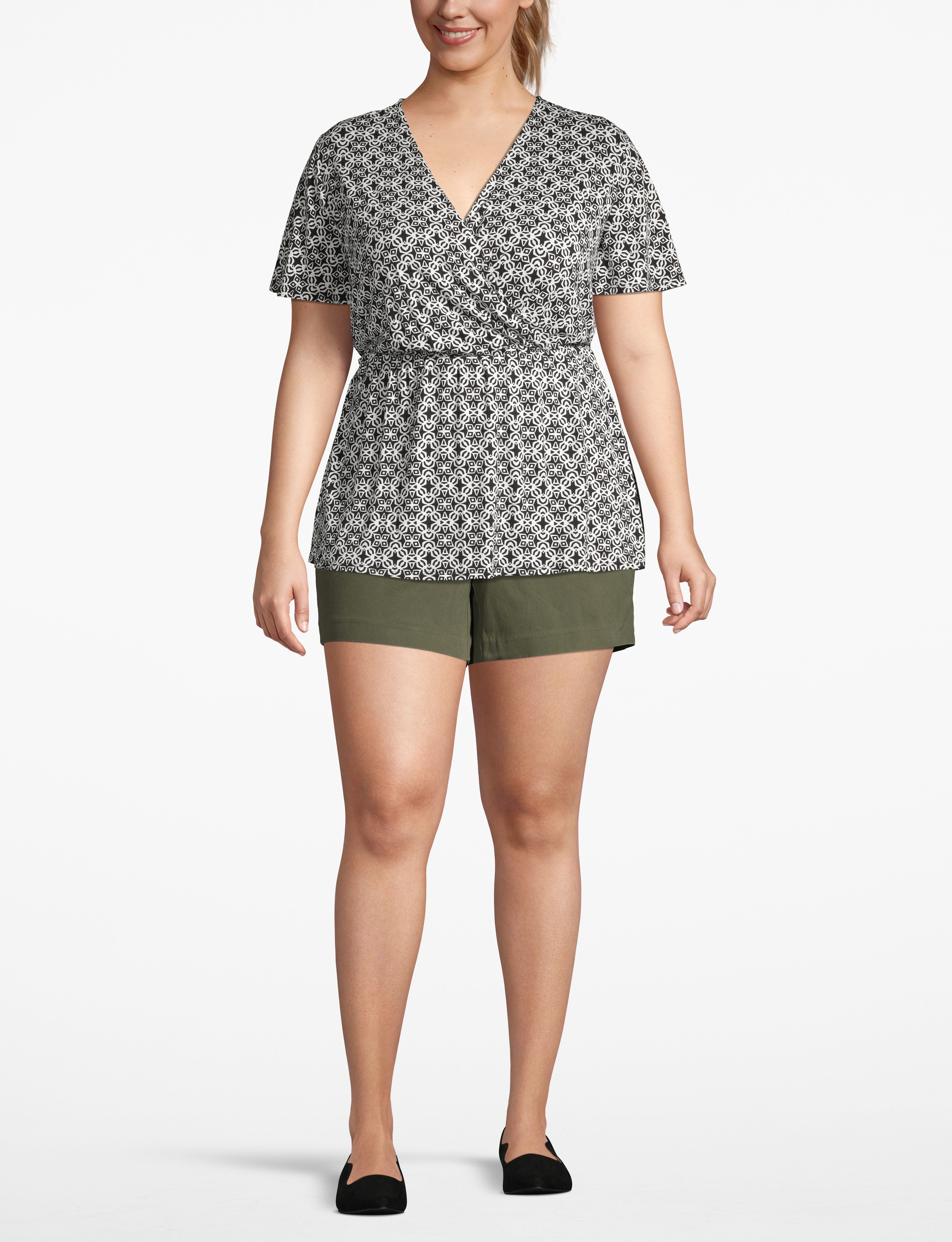 1111983 - S LBO Flutter Slv Wrap Top(1111982):LBSU20082C_LargeAlloverGeo_colorway2:18/20 Product Image 3