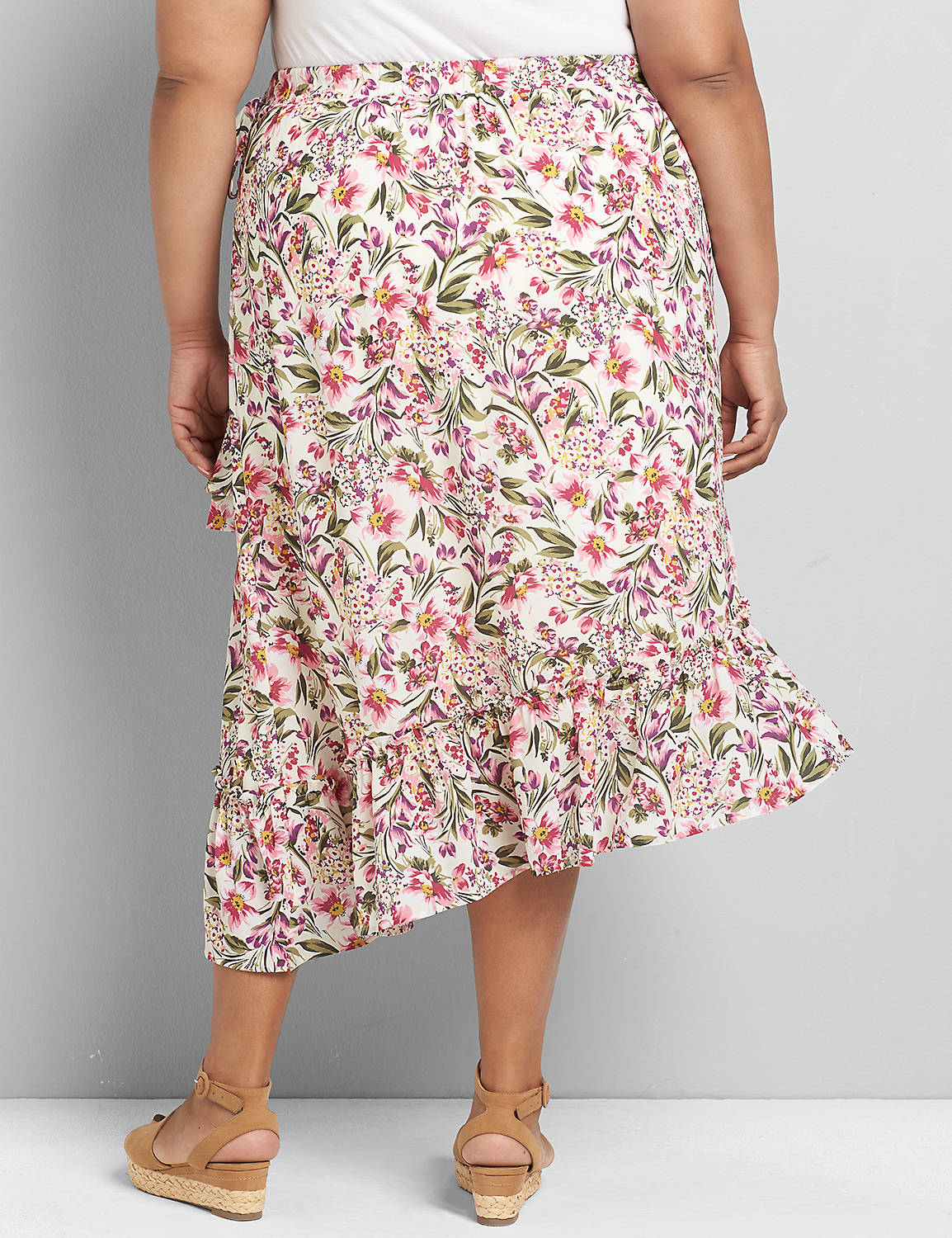 1119174 MIDI WRAP SKIRT W/TIE 1119174:LBSP21257_EvelynFloral_C1:18/20 Product Image 2